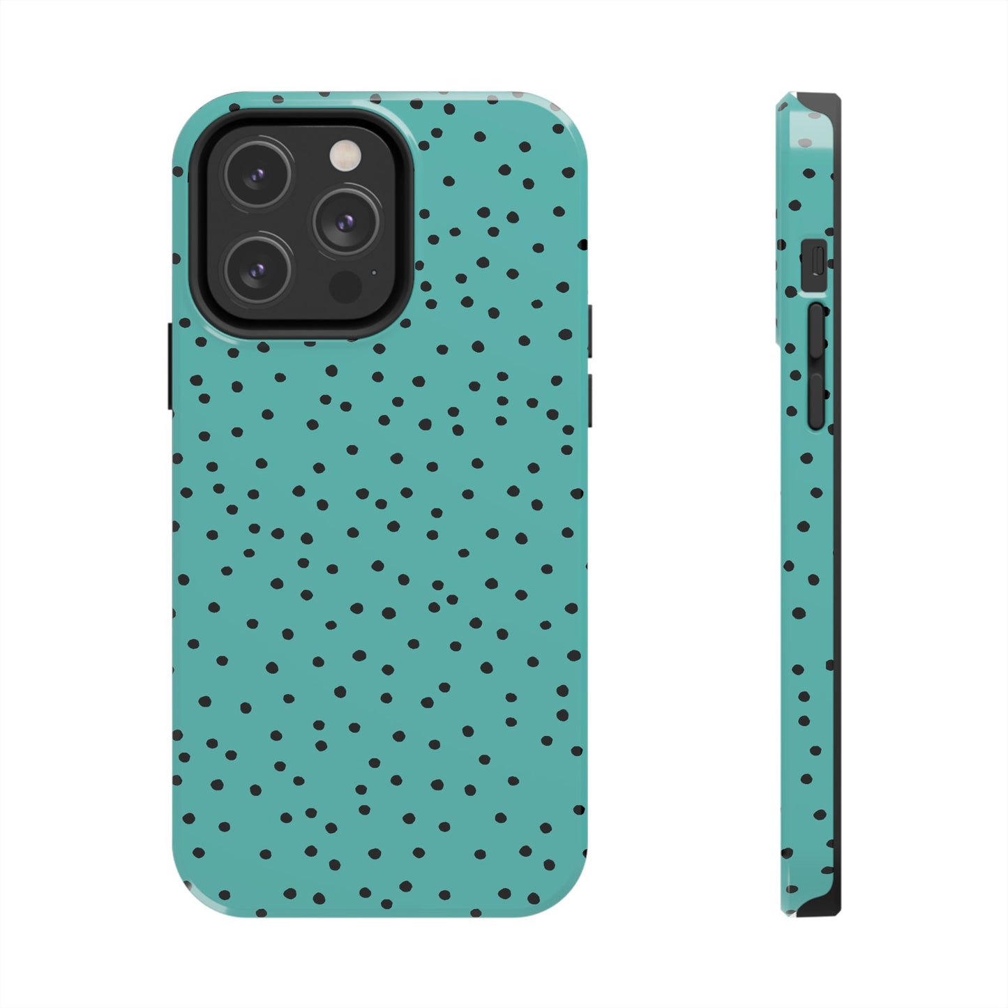 Dinky Dots Turquoise / Black Phone Case