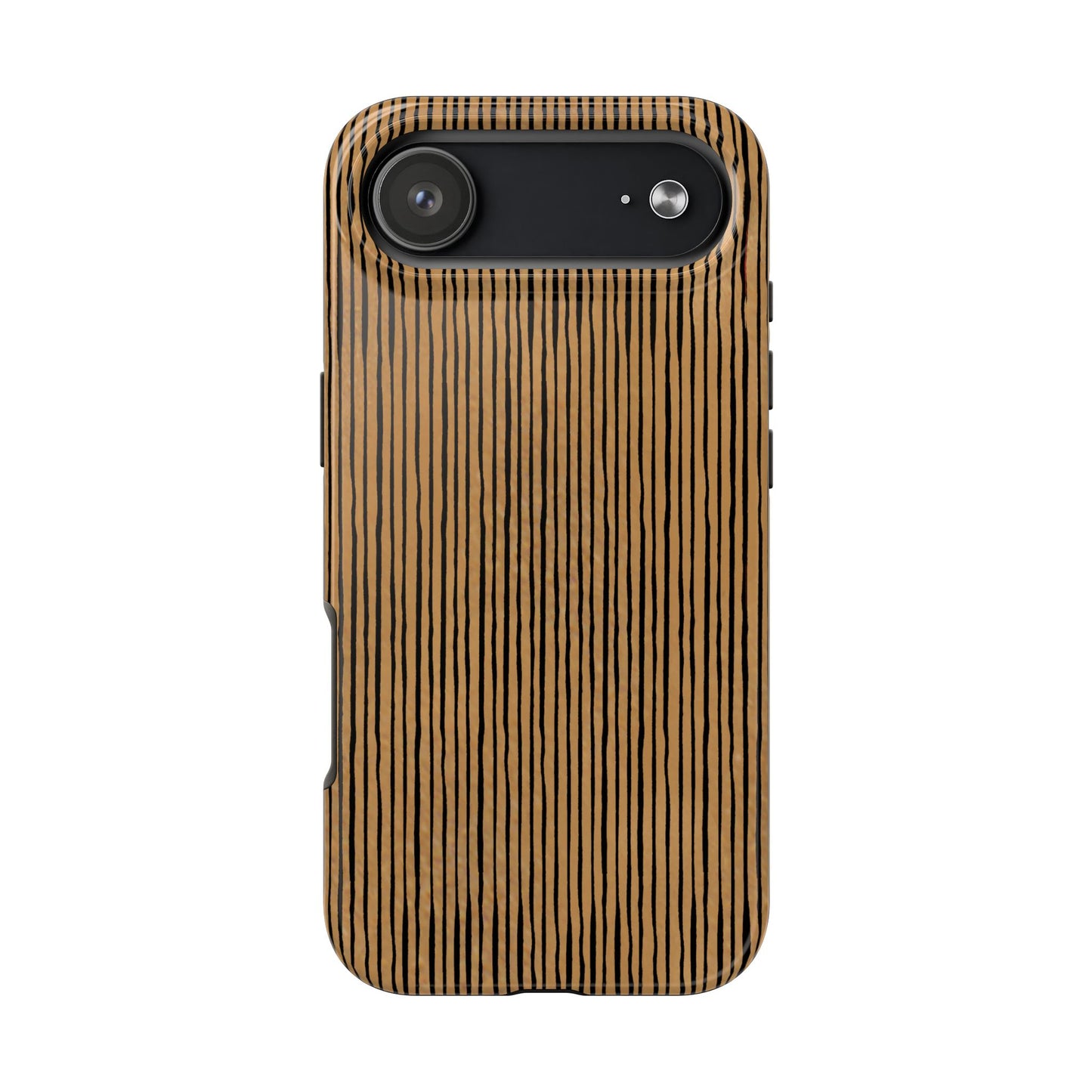 Quirky Pin Stripe Tan / Black Phone Case