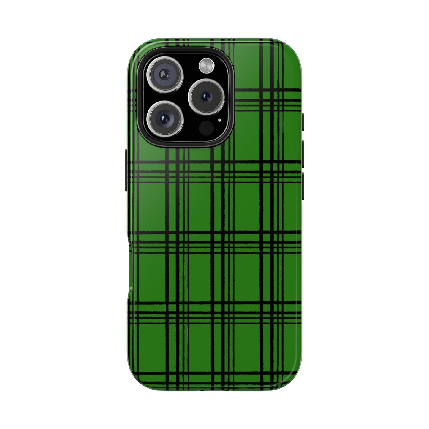 Glad Plaid Green / Black Phone Case