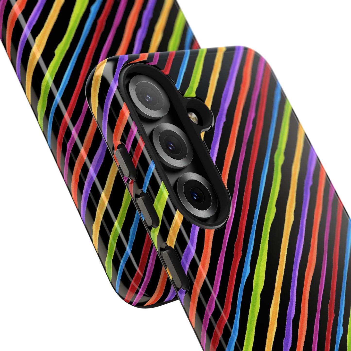 Quirky Bias Stripe Black Phone Case