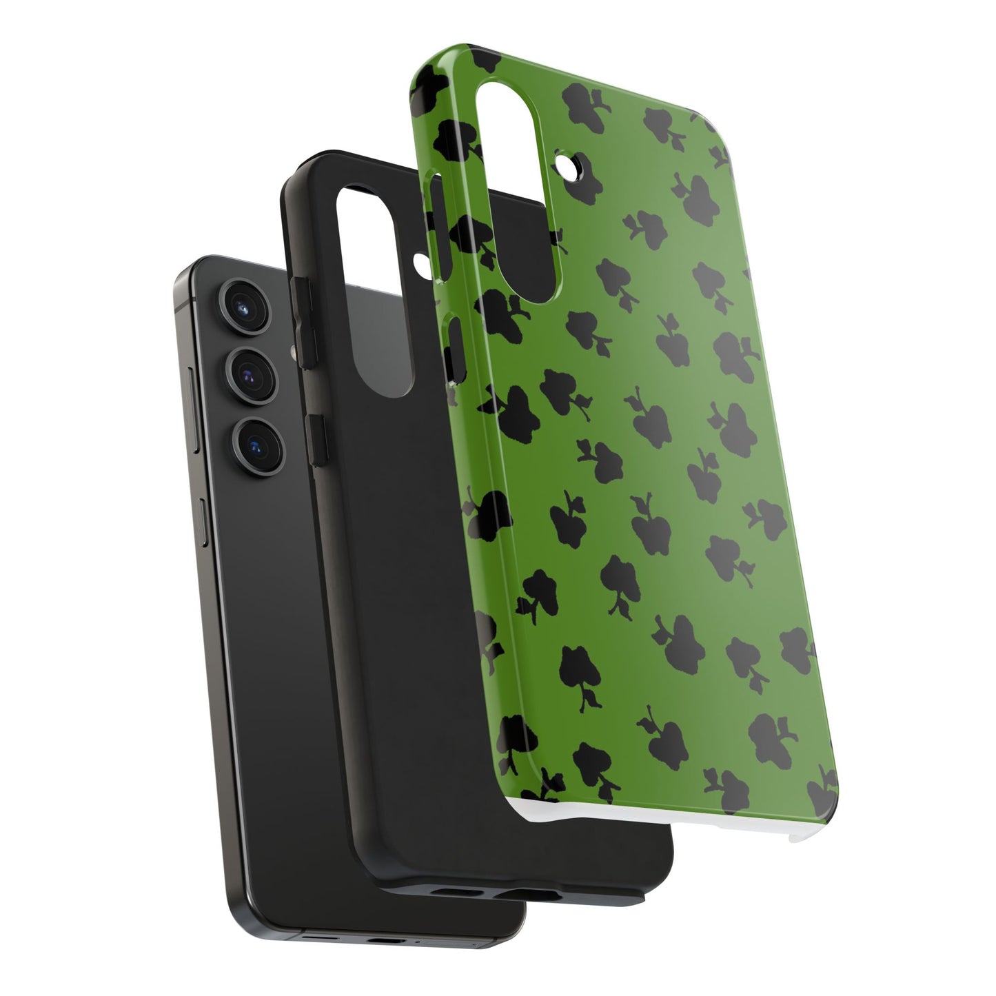 Happy Apples Green / Black Phone Case