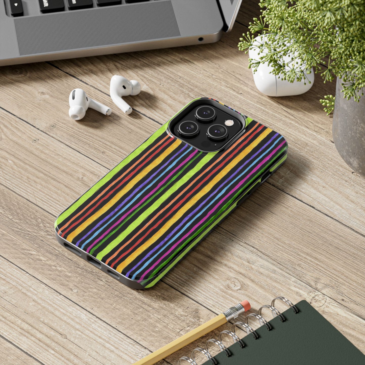 Stripe Fancy Black Phone Case