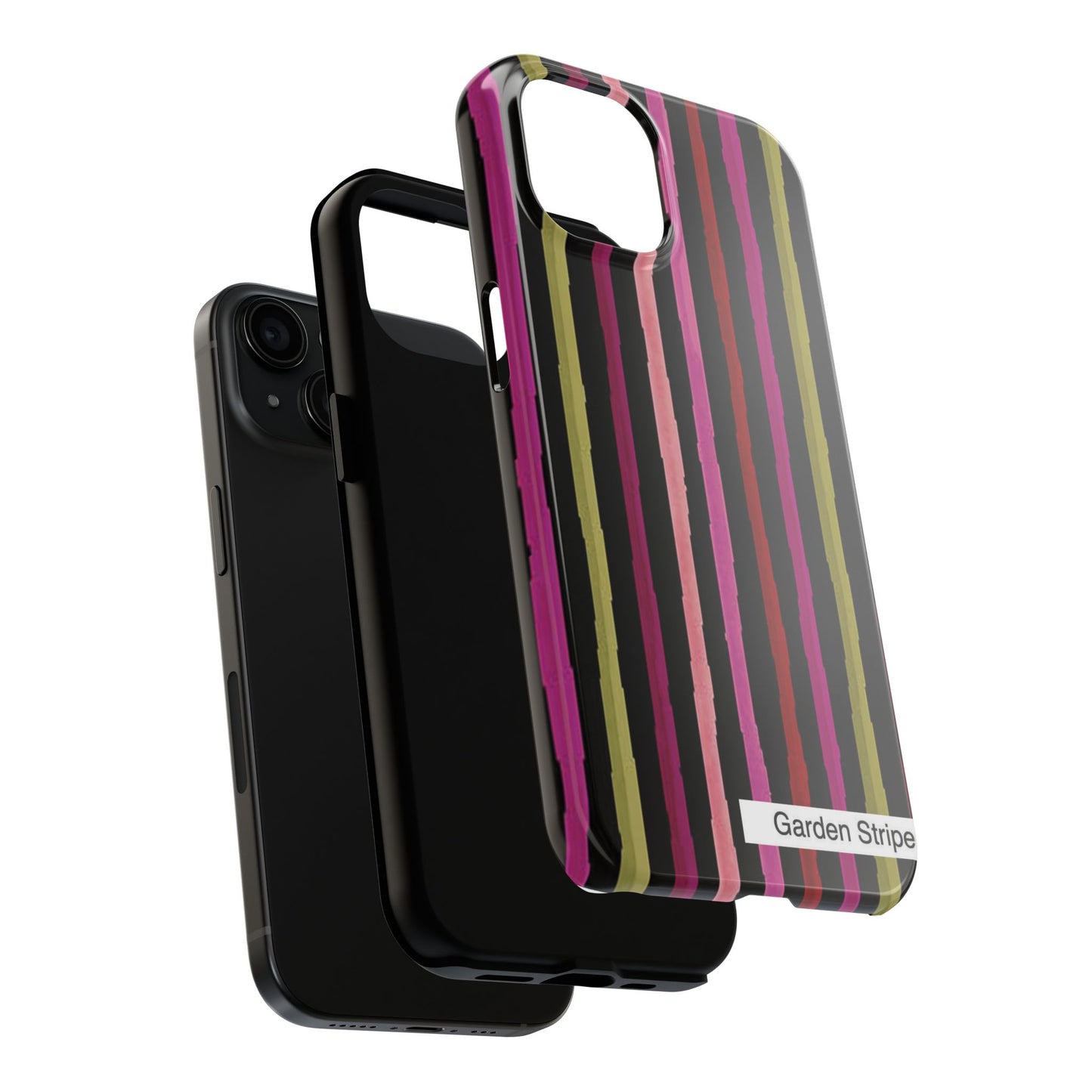 Garden Stripe Black Phone Case
