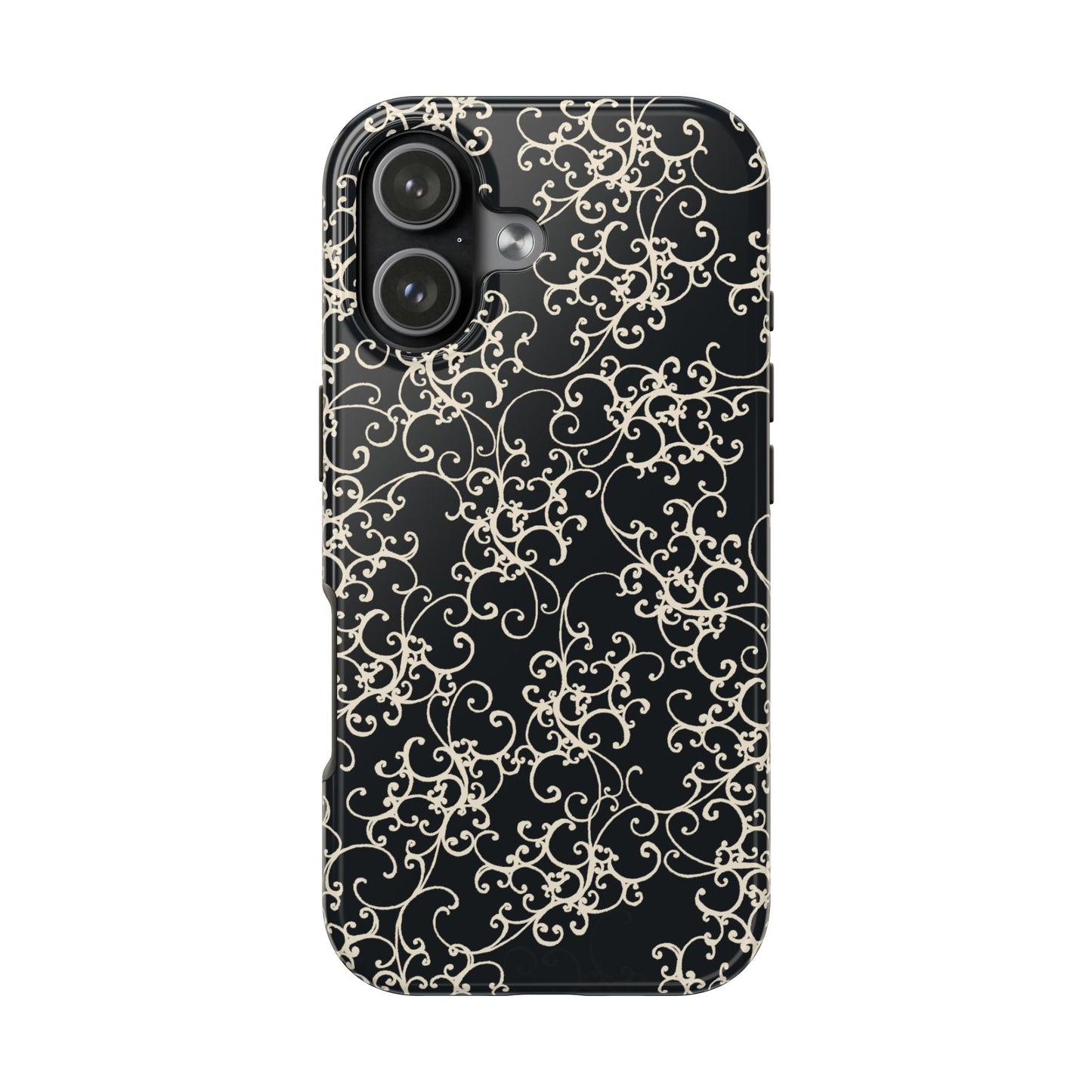 Elegant Scroll Black / Ivory Phone Case