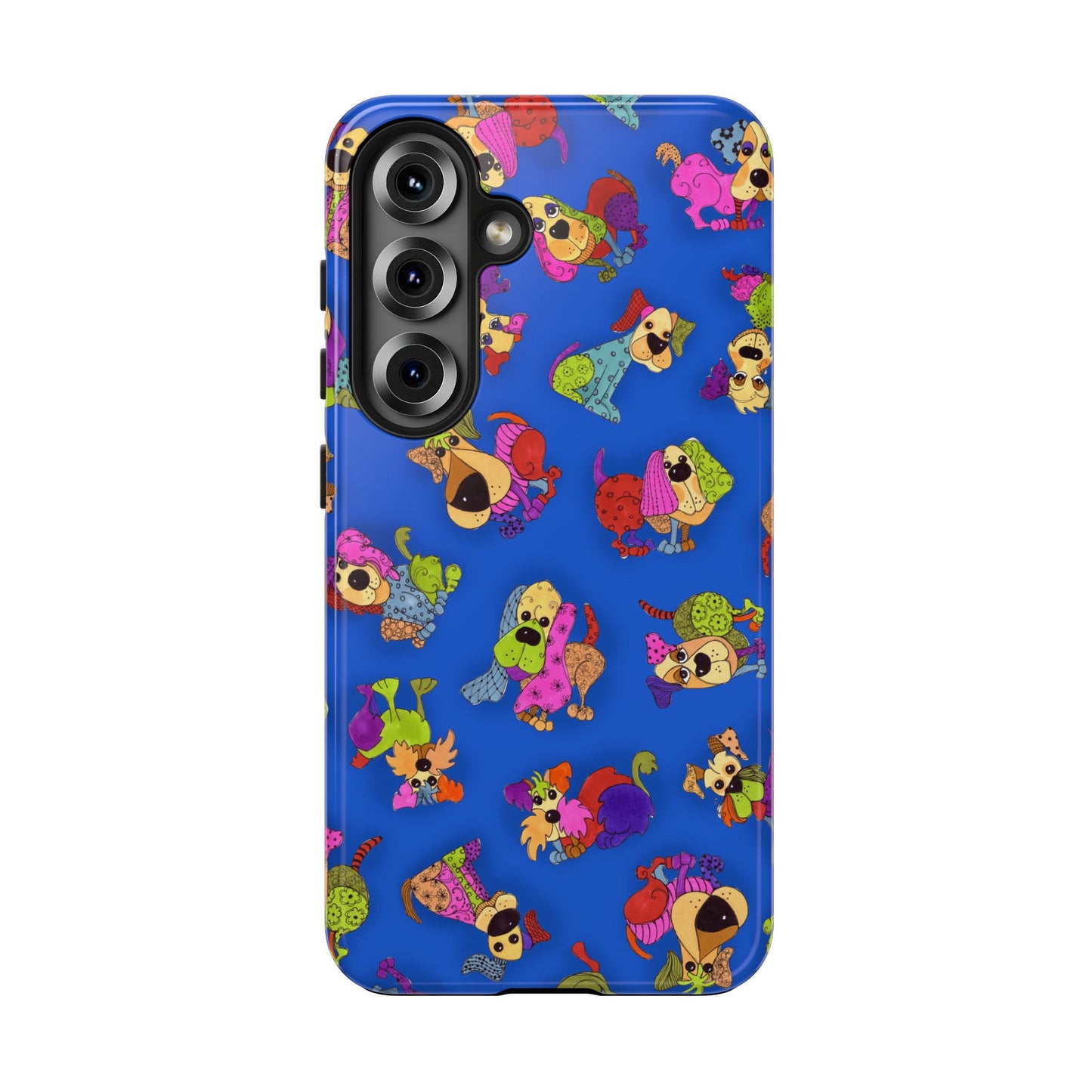 Tossed Happy Dogs Blue Phone Case