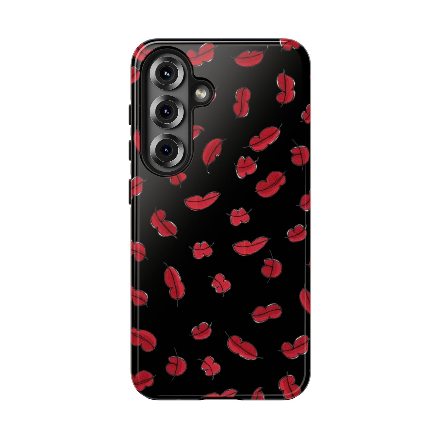 Lotsa Lips Black Phone Case