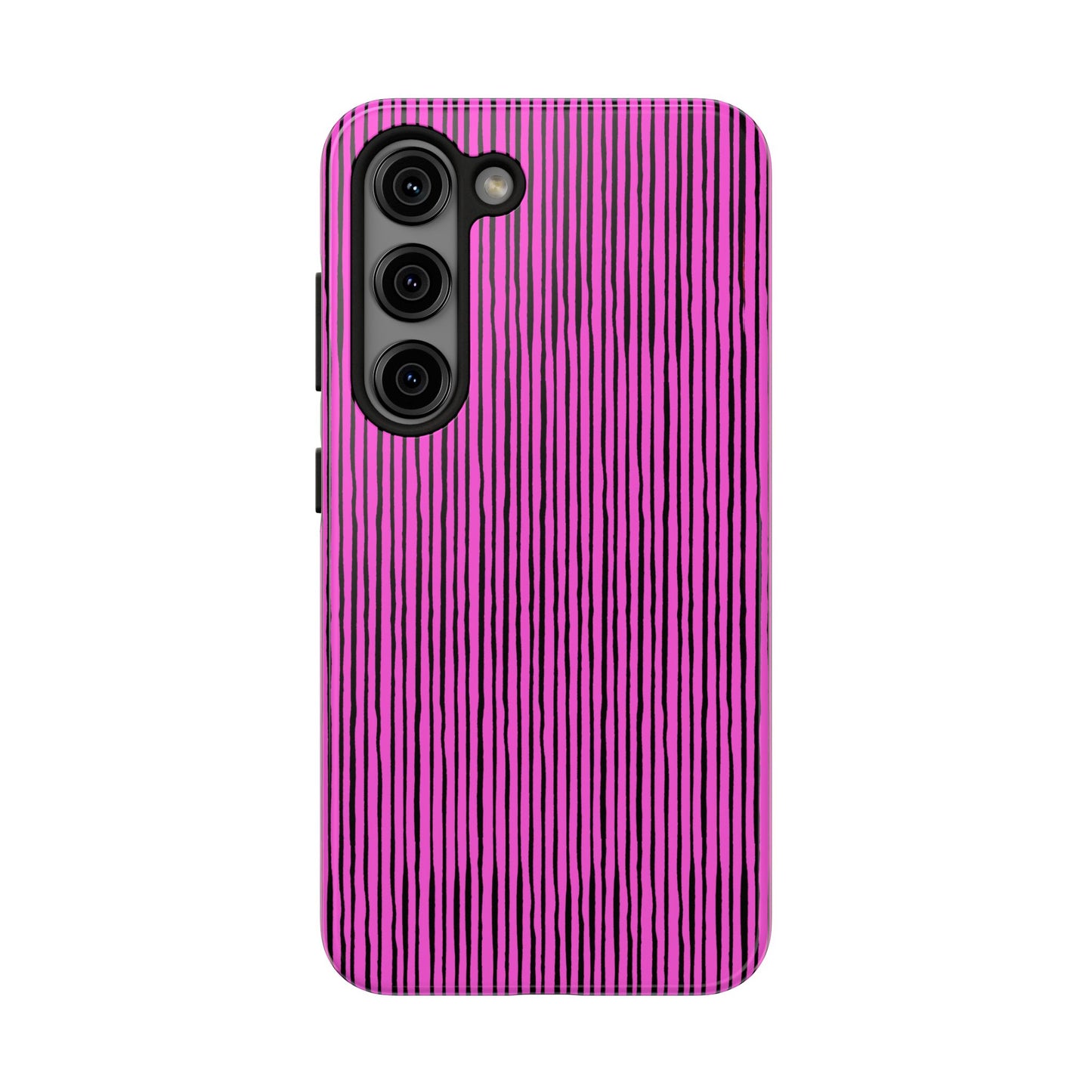 Quirky Pin Stripe Pink / Black Phone Case
