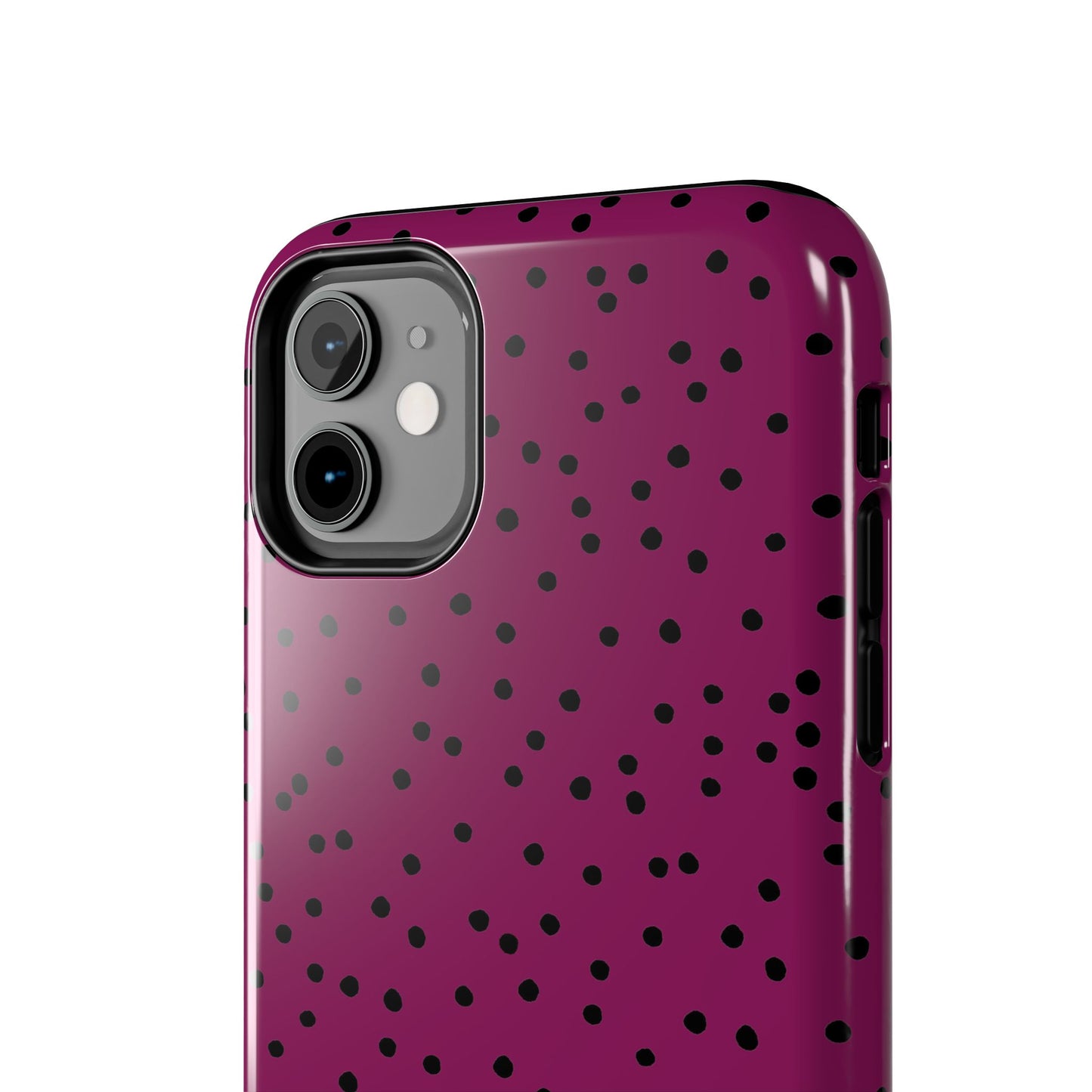 Dinky Dots Burgundy / Black Phone Case