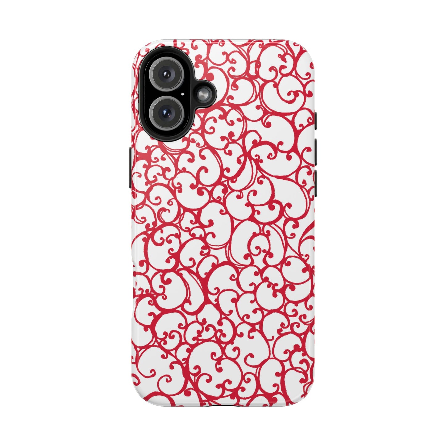 Scrollie White / Red Phone Case