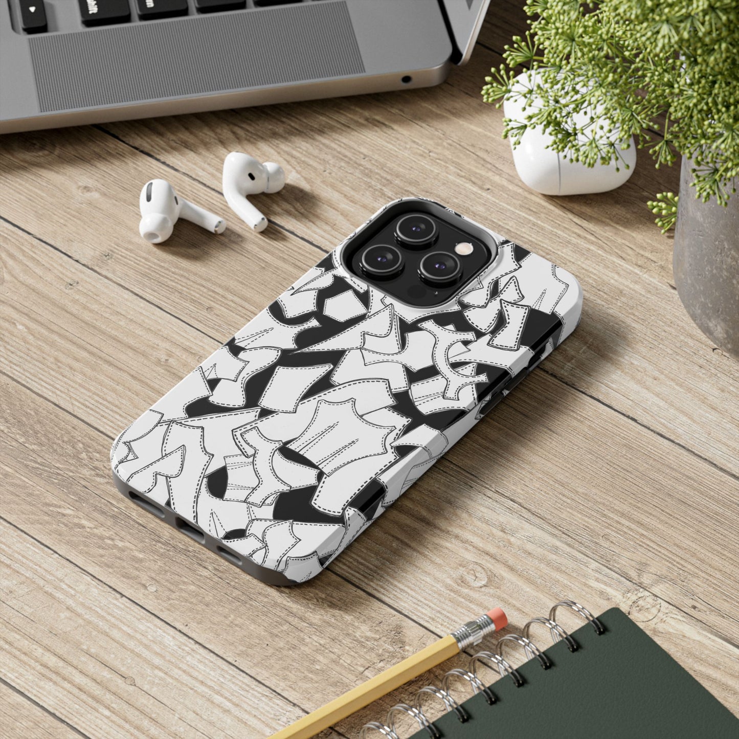 Pattern Pieces Black Phone Case