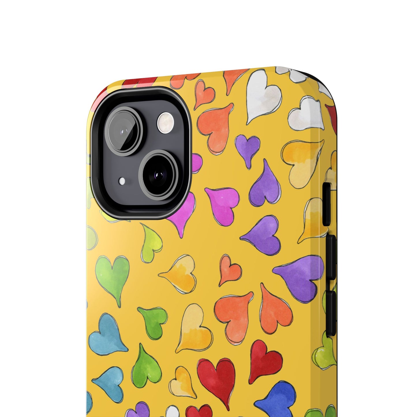 Happy Hearts Yellow Phone Case