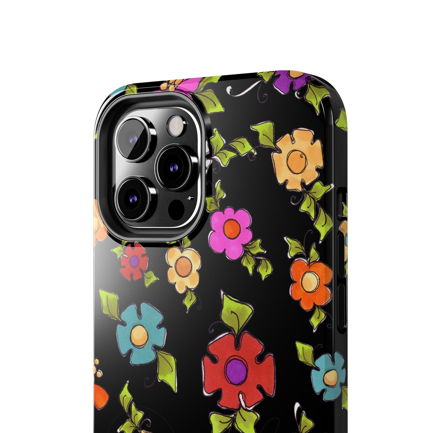 Dog Blooms Black Phone Case