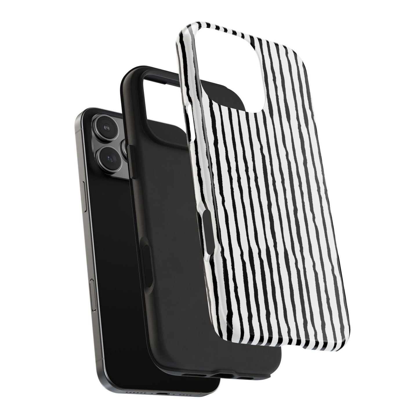 Sorta Stripe White / Black Phone Case