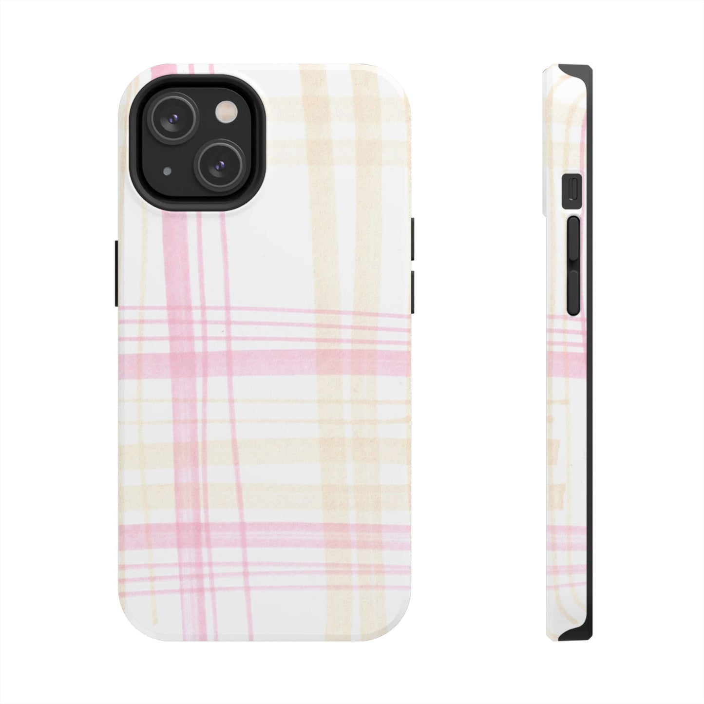 Flower Model Plaid Phone Case