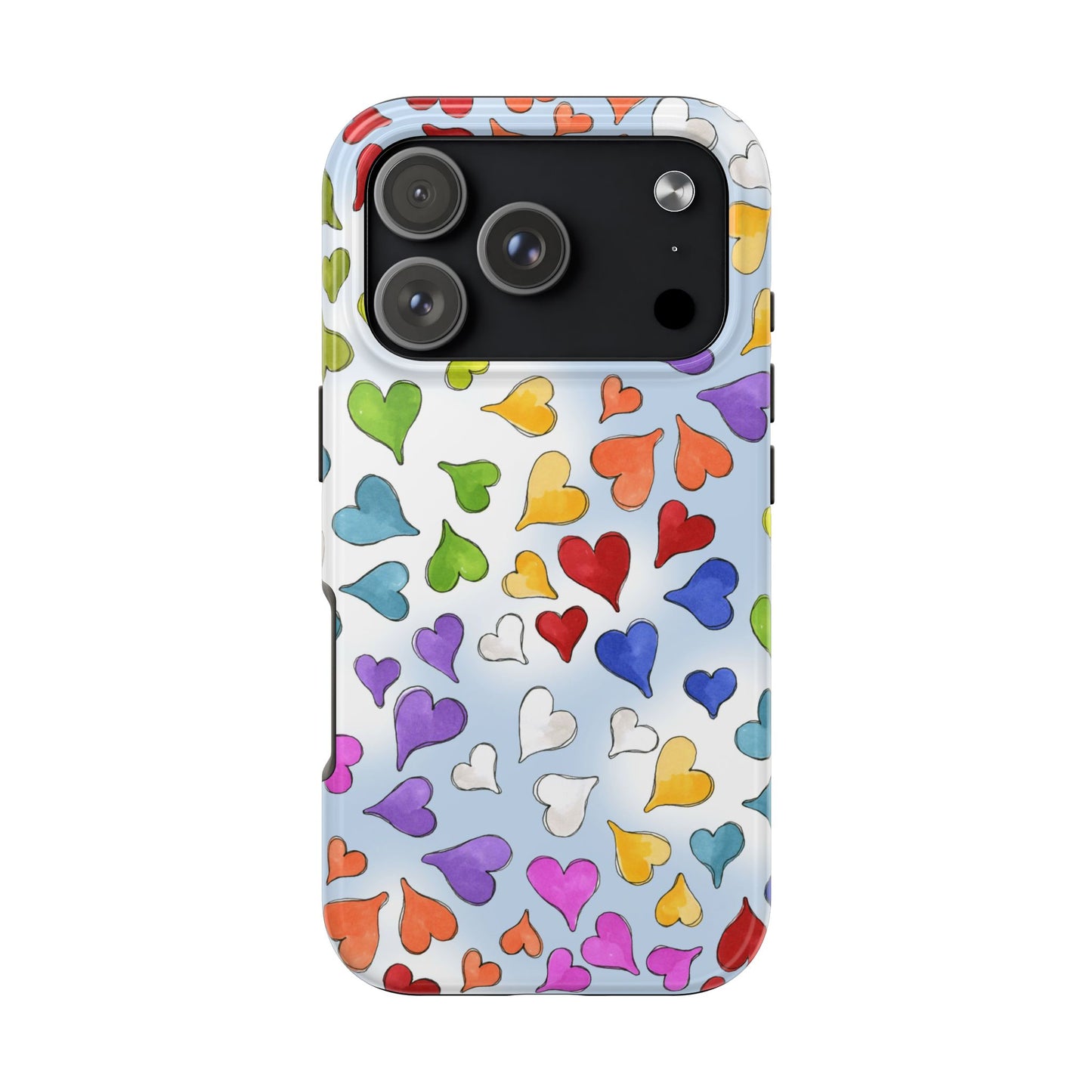 Happy Hearts Blue Sky Phone Case
