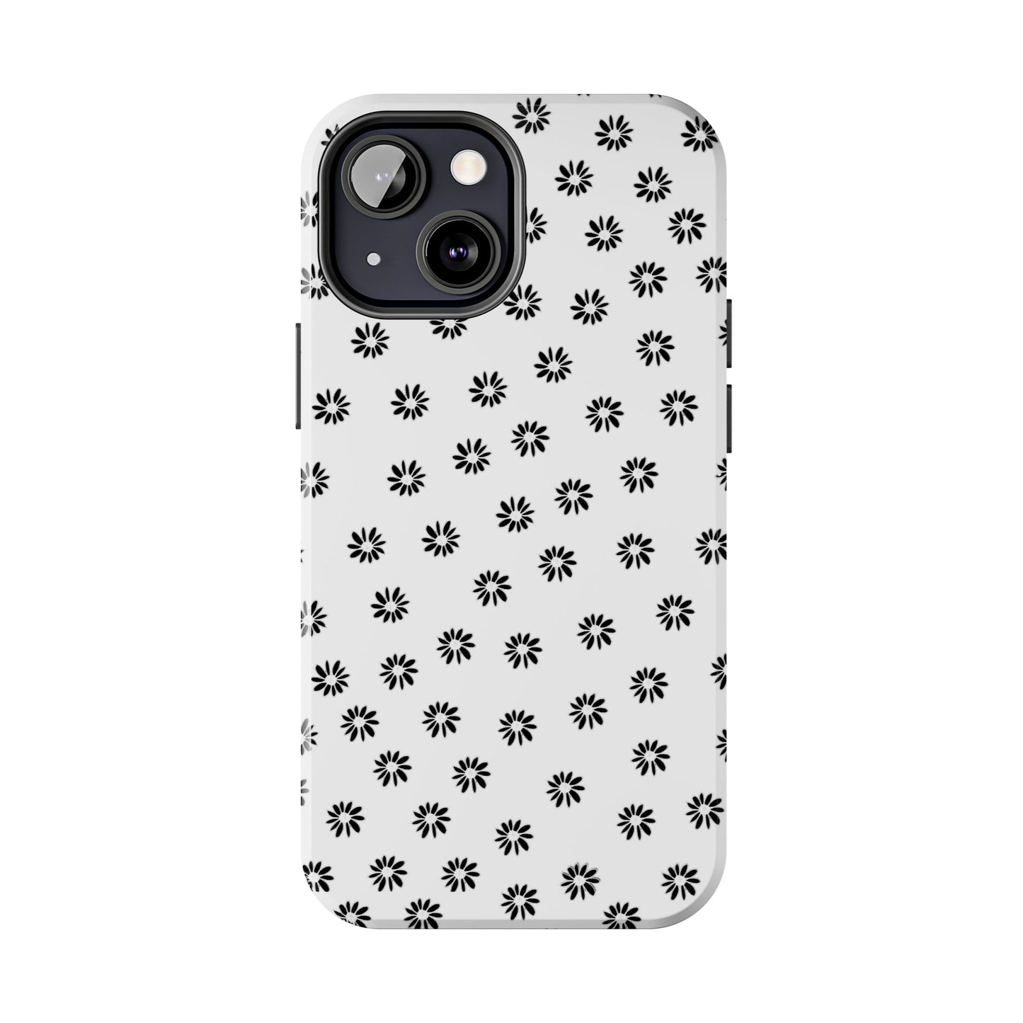 Daisy Dot White / Black Phone Case