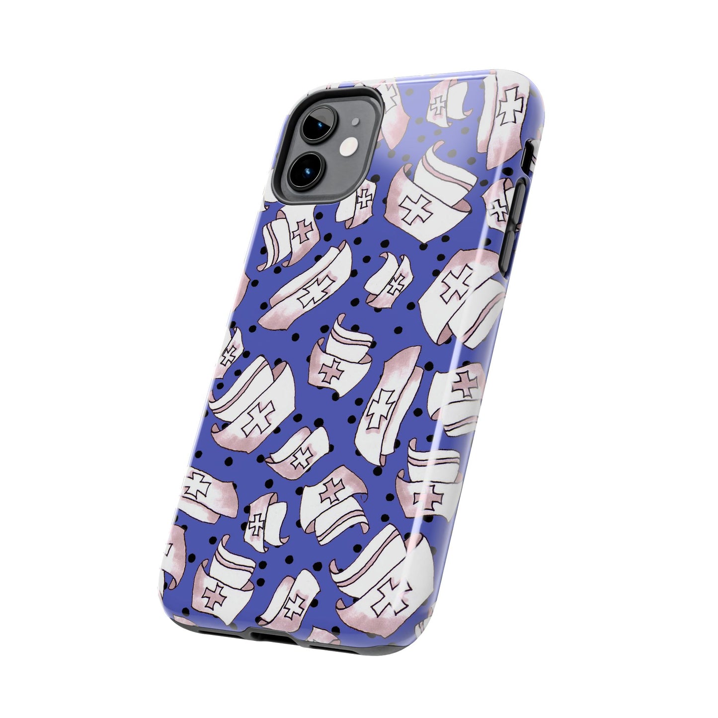 Med Hats Blue / Black Phone Case