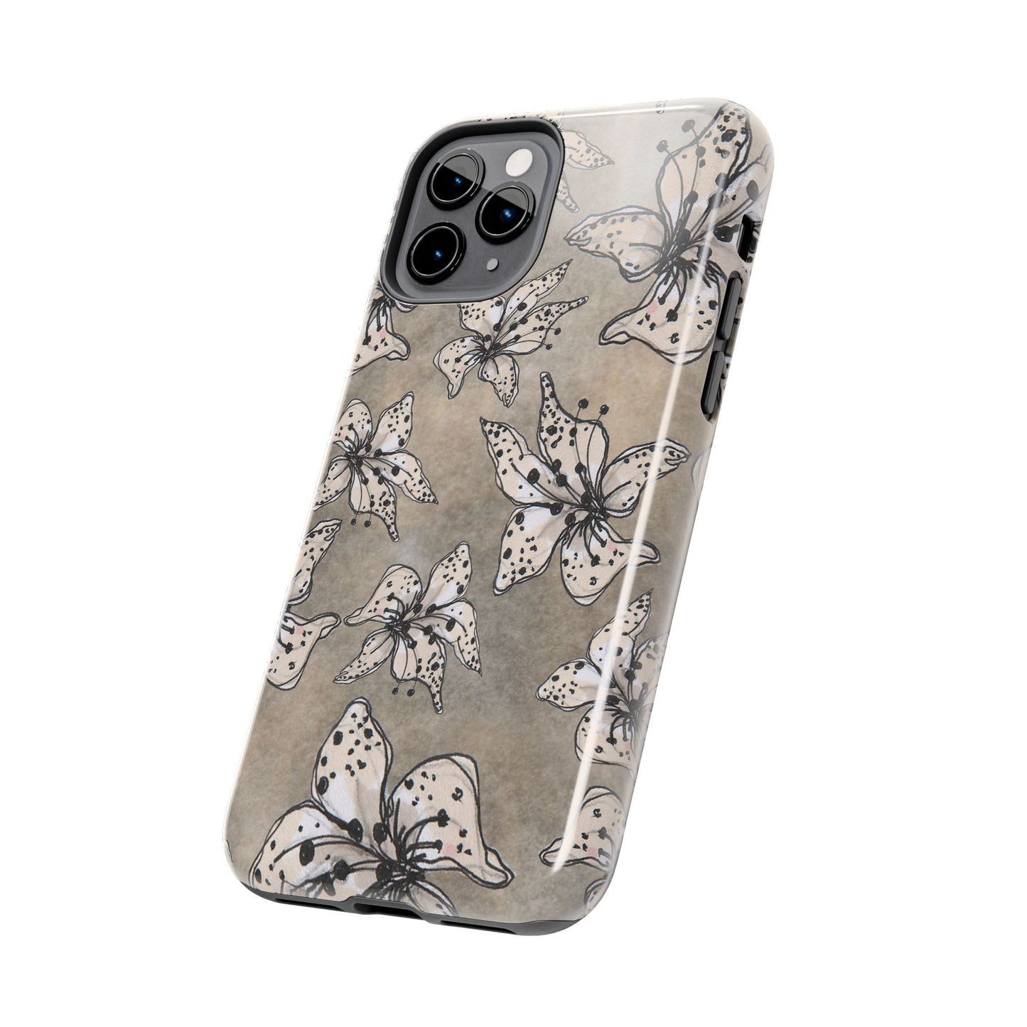 Spotted Lilies Gray Phone Case