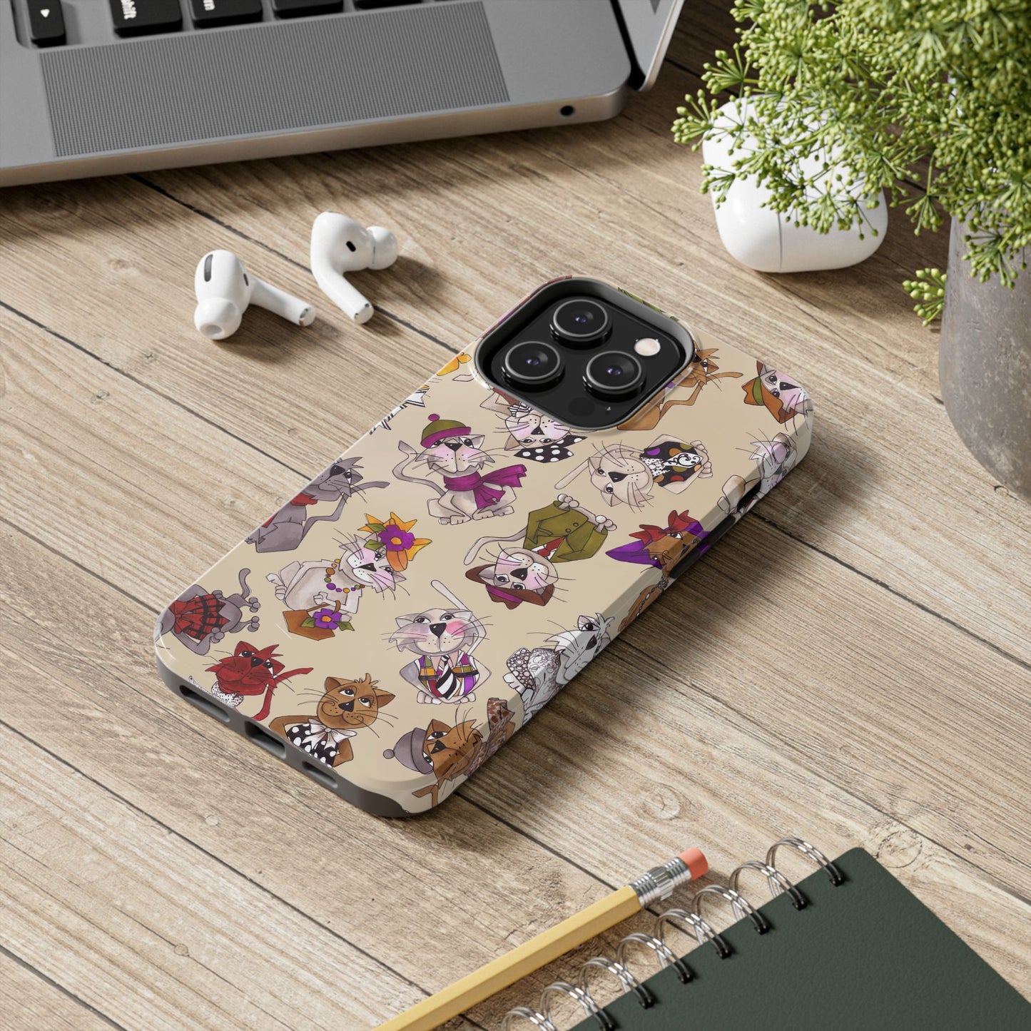 Spice Cats Tossed Muslin Phone Case