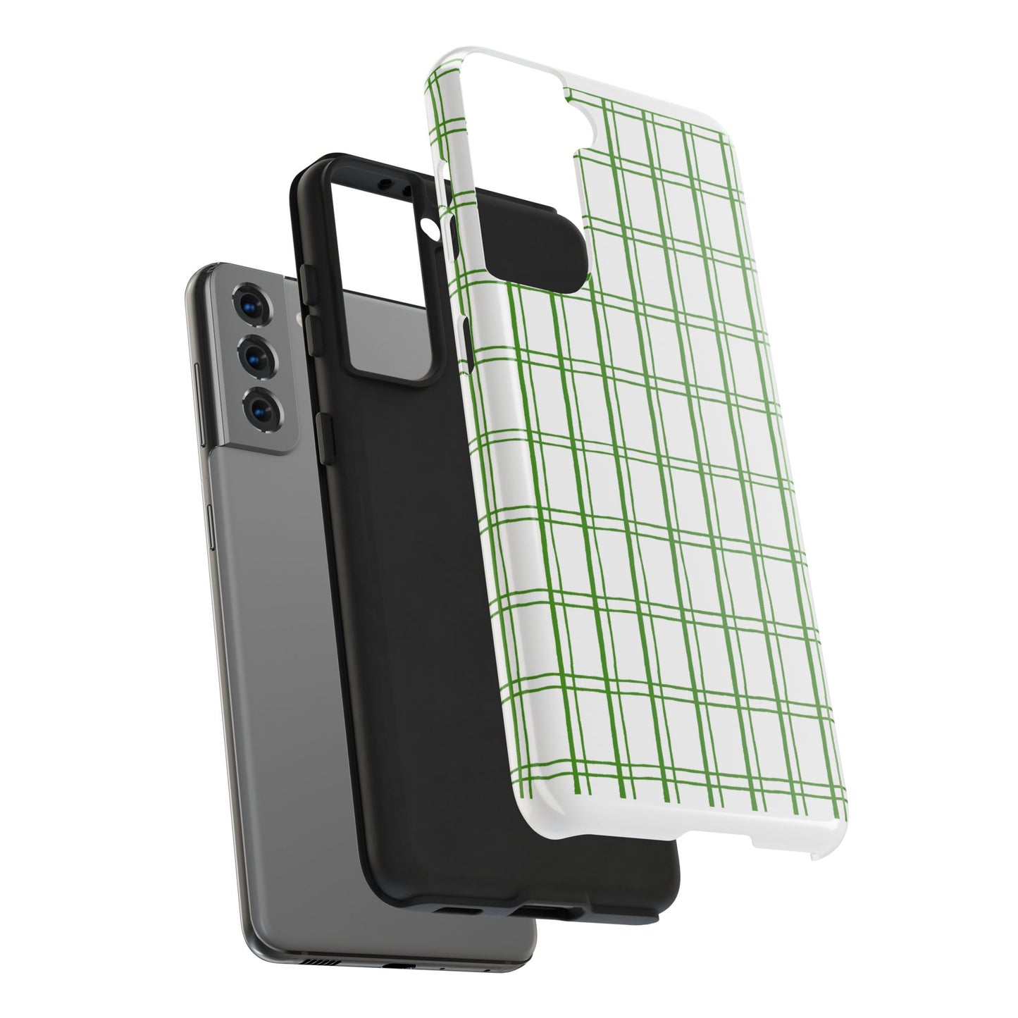 Little Plaid White / Green Phone Case