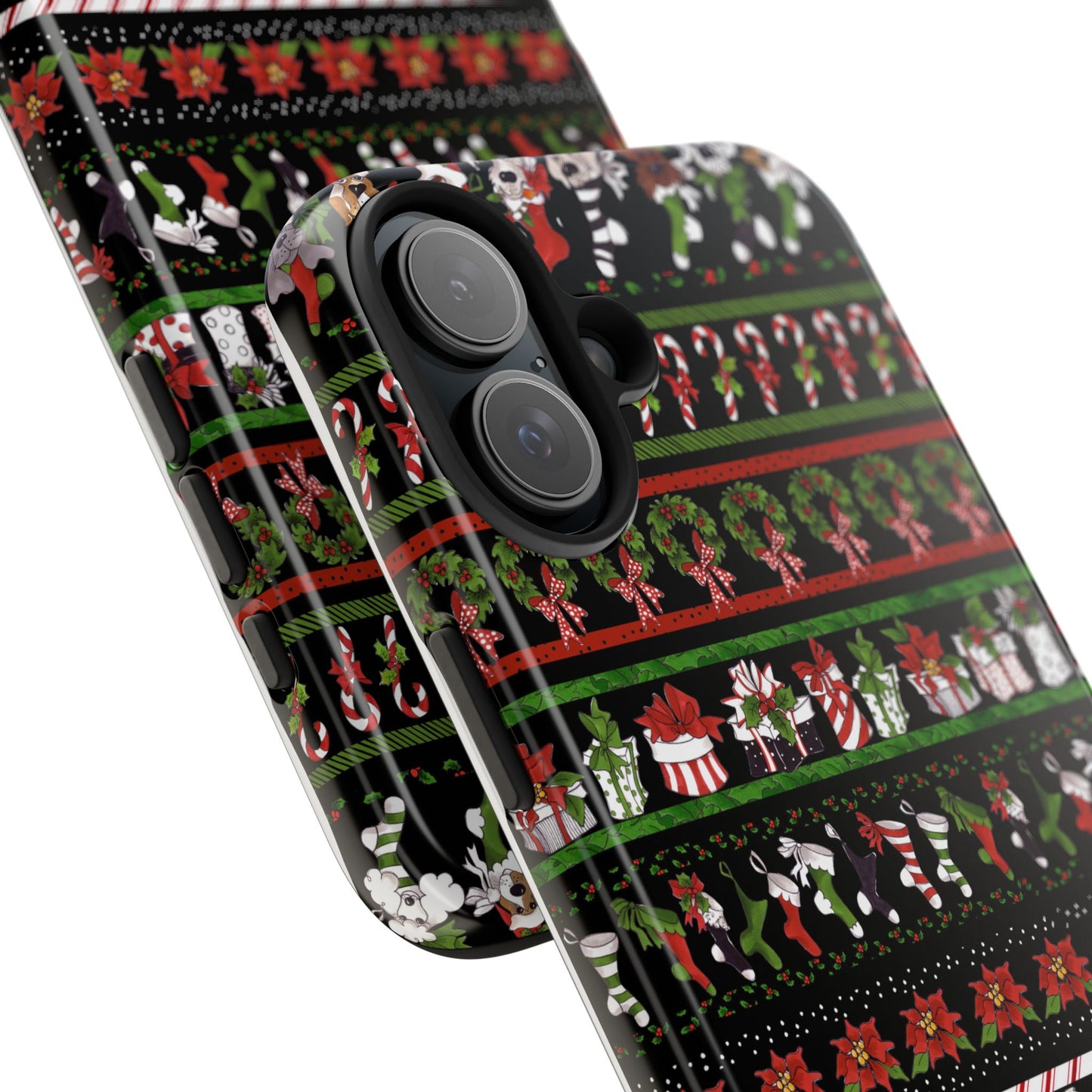 Holiday Borders Black Phone Case