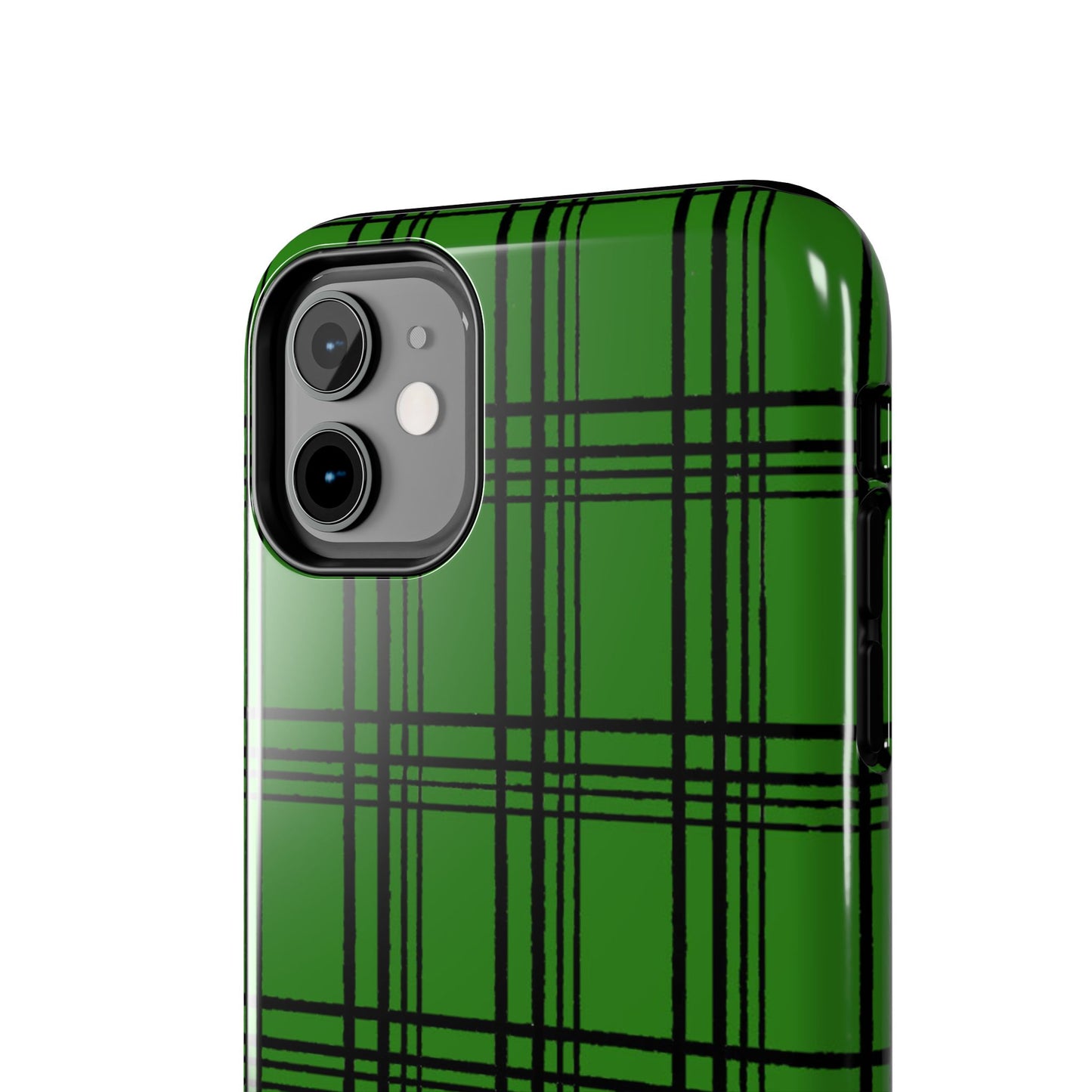 Glad Plaid Green / Black Phone Case