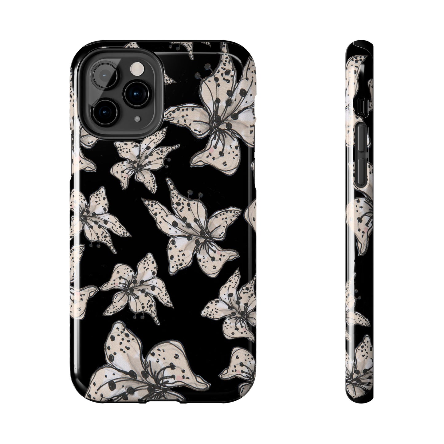 Spotted Lilies Black Phone Case