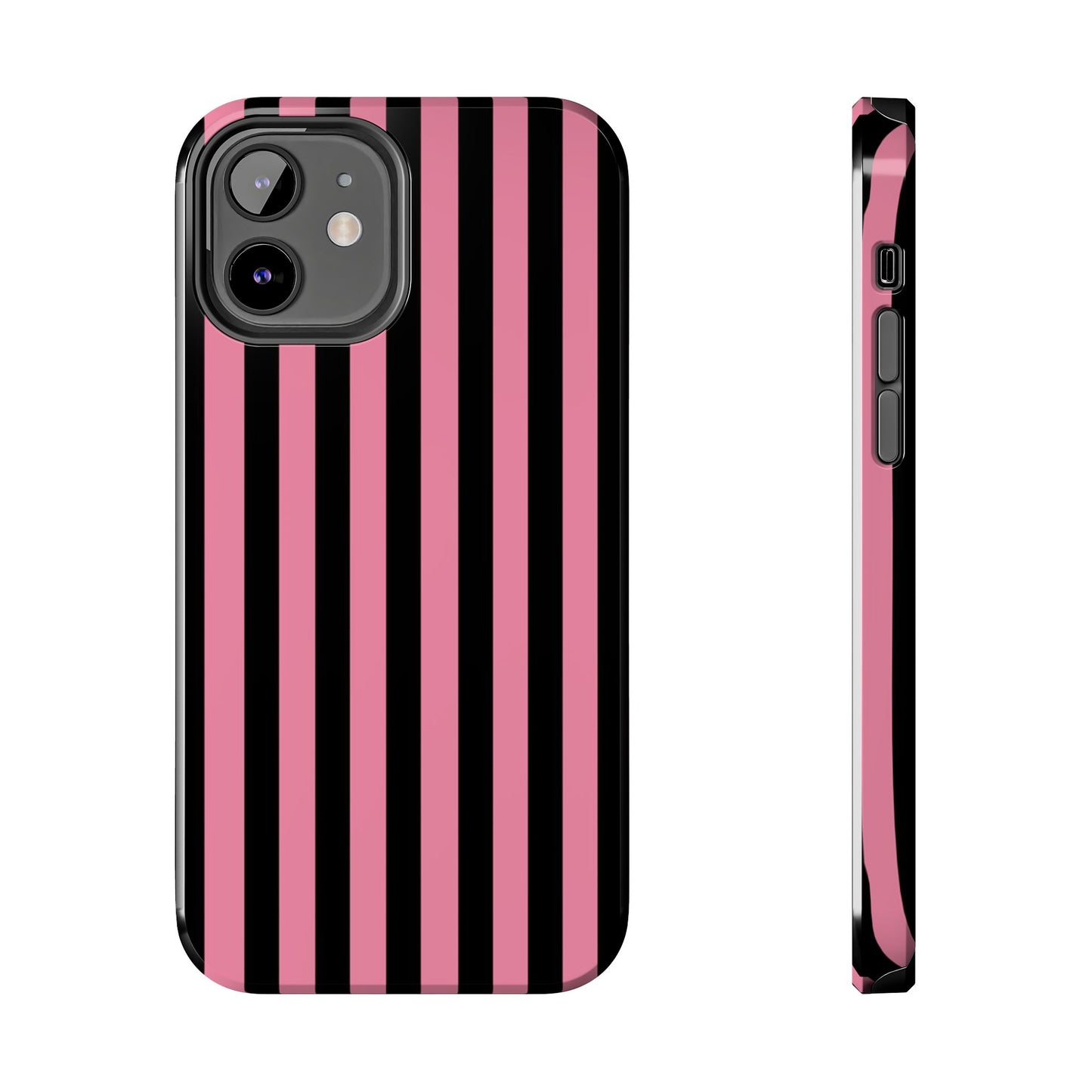 Vertical Stripe Pink / Black Phone Case