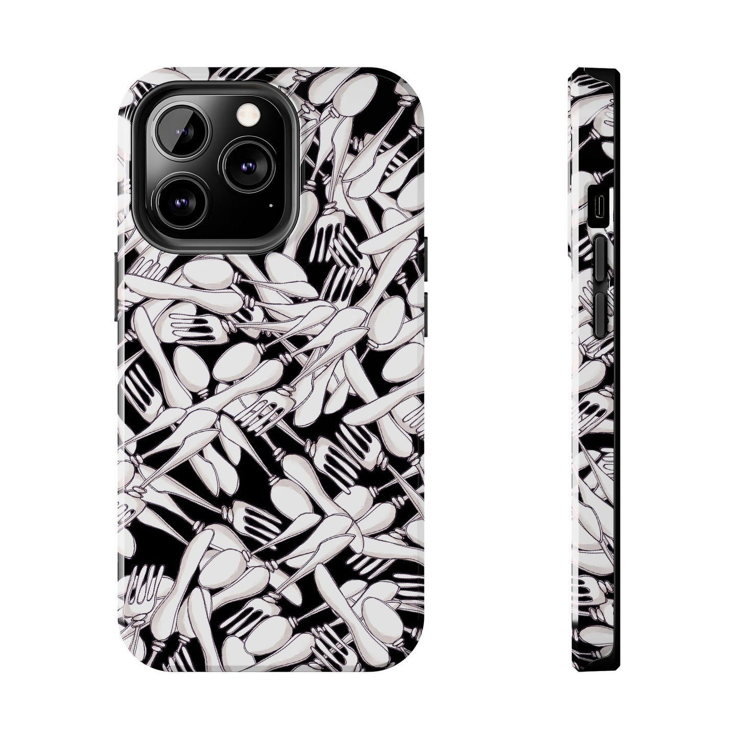 Silverware Wars Black Phone Case
