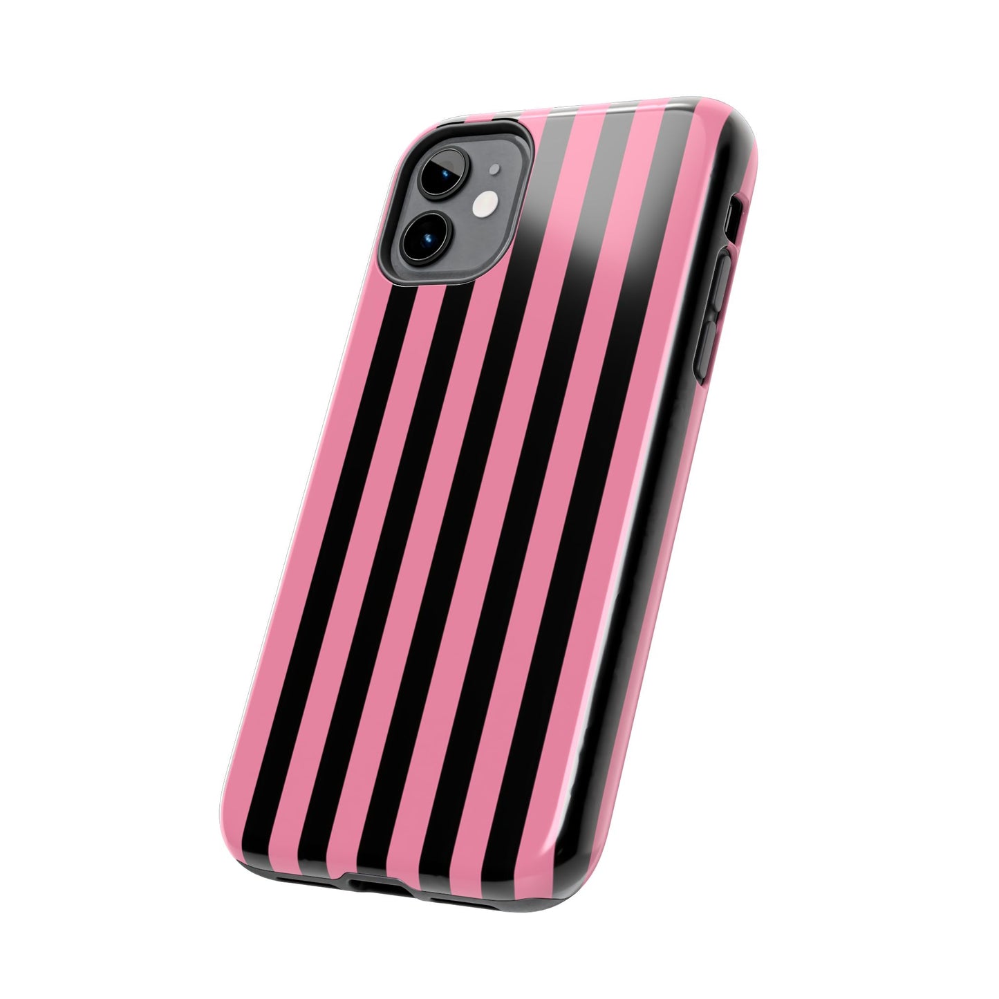 Vertical Stripe Pink / Black Phone Case