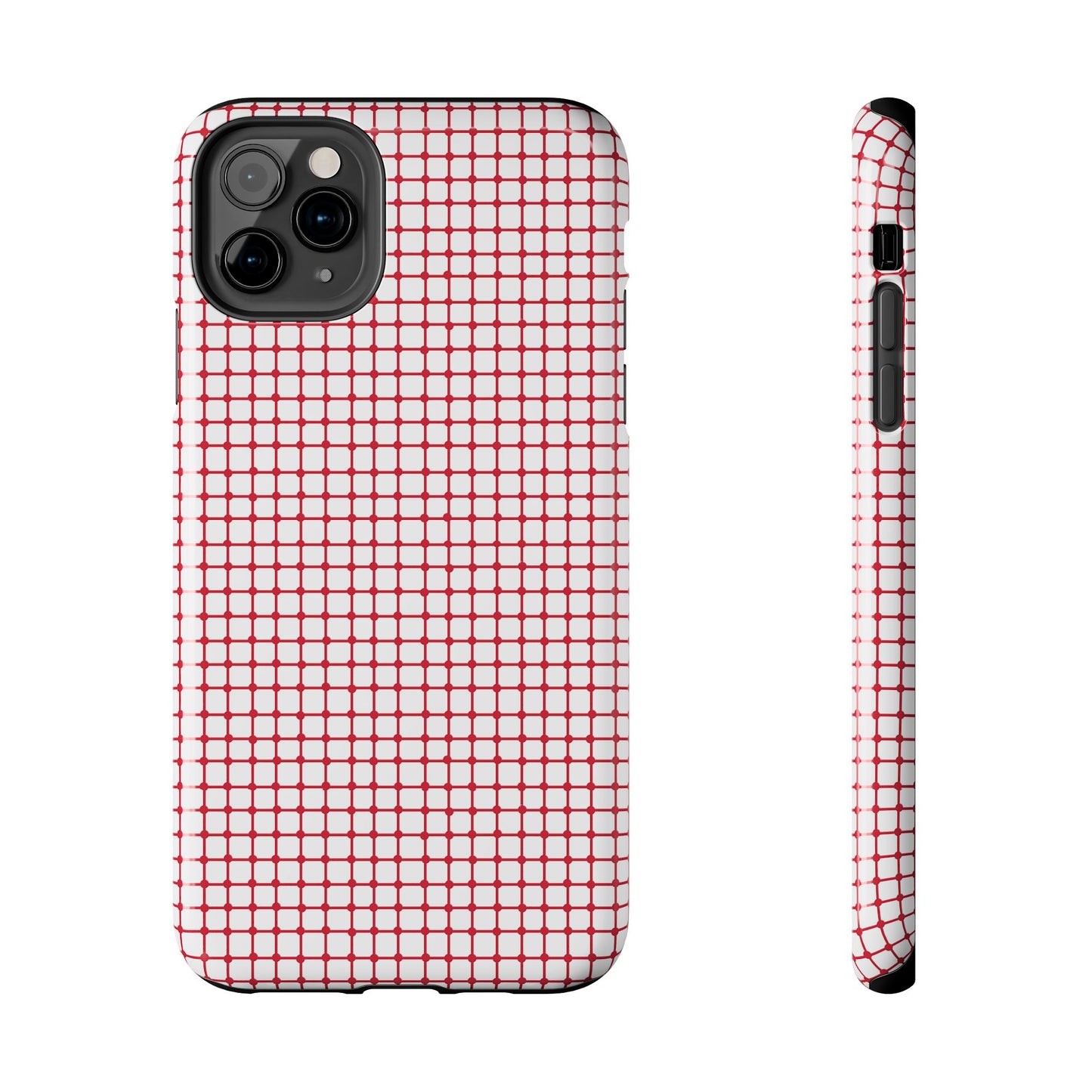 Dot Grid White / Red Phone Case