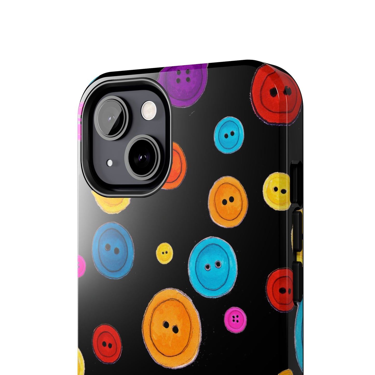 Button Dots Black Phone Case