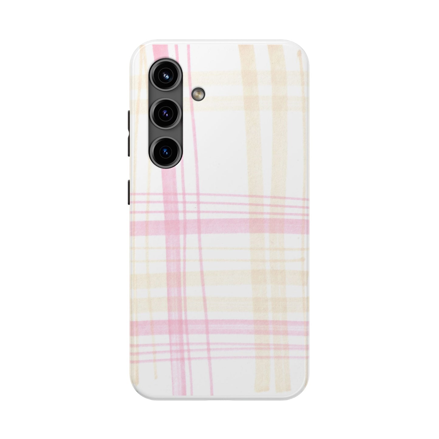 Flower Model Plaid Phone Case