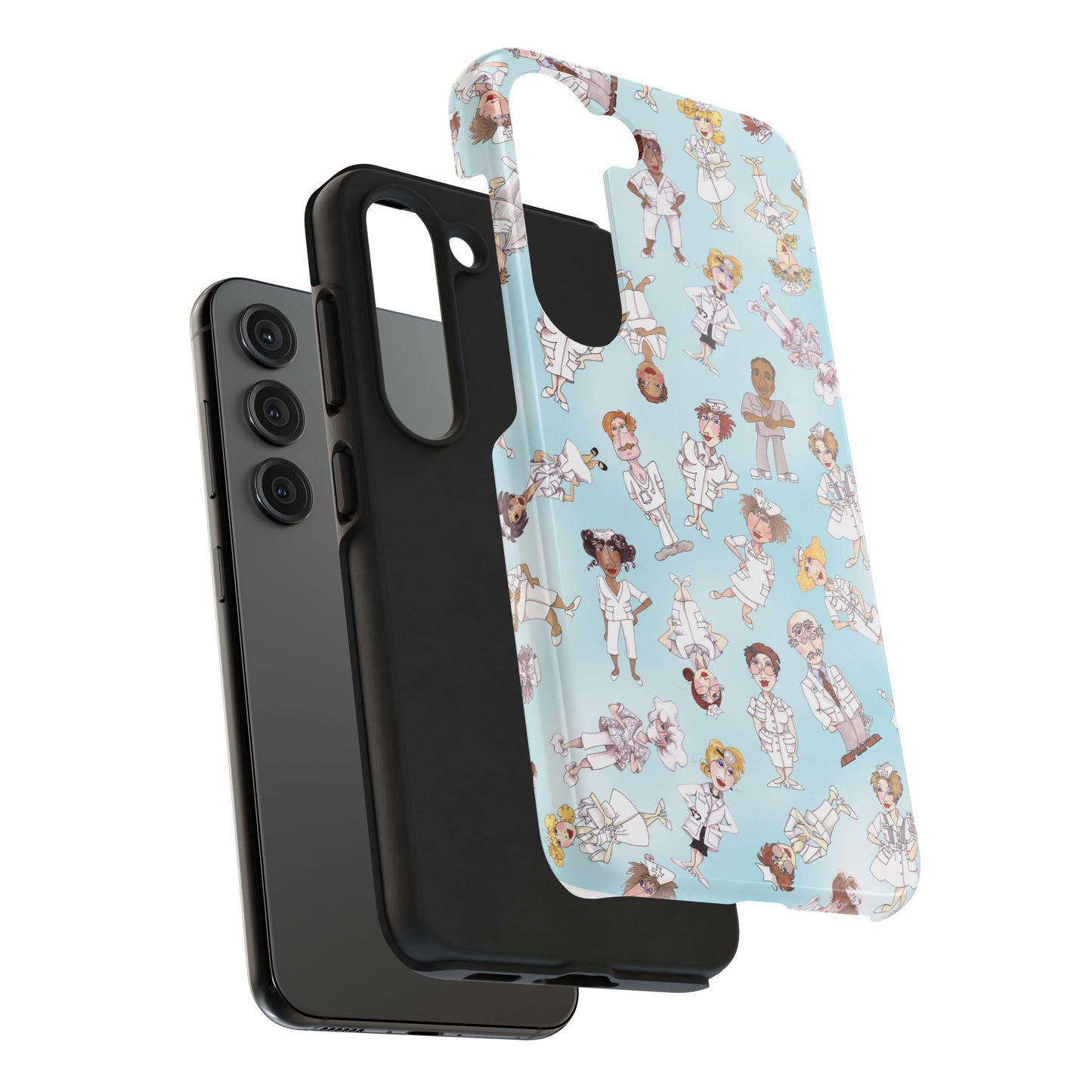 Tossed Nurses Aqua Phone Case