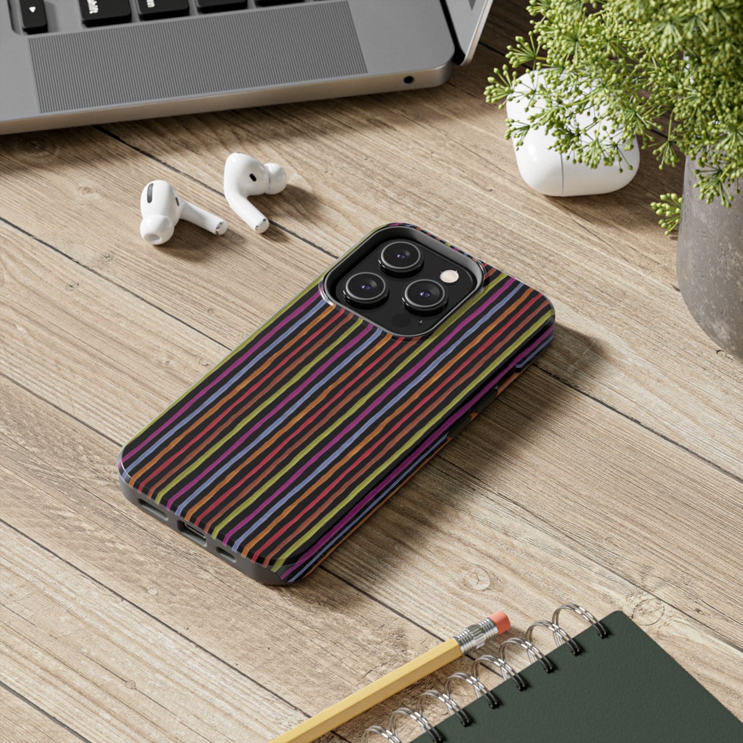 Stripe Black Phone Case
