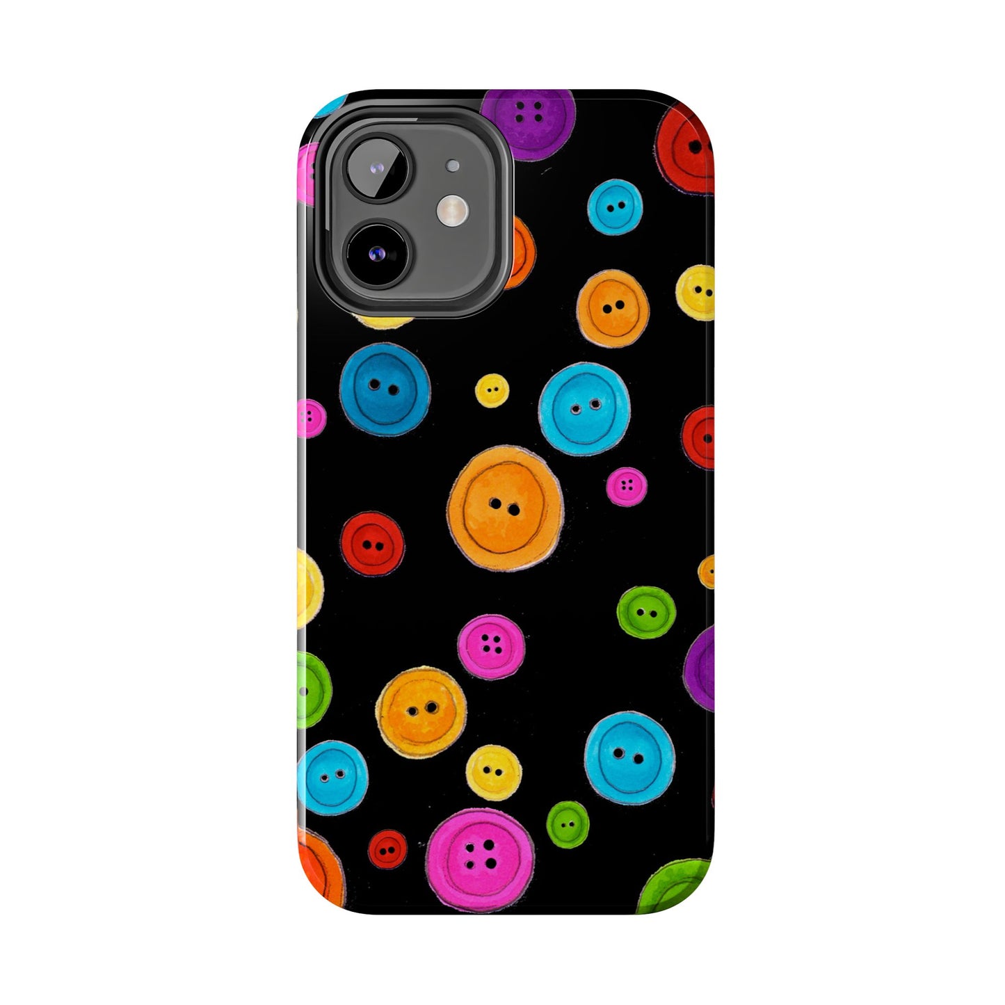 Button Dots Black Phone Case