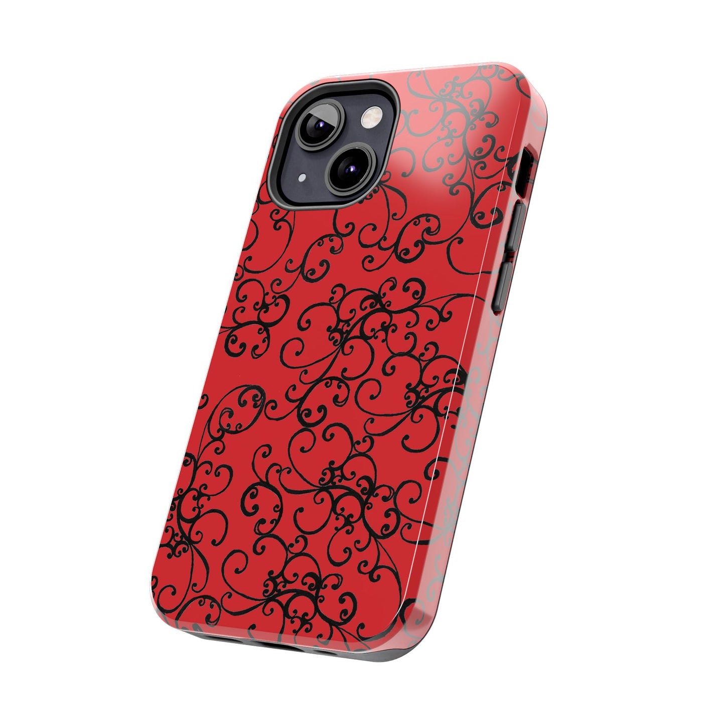 Elegant Scroll Red / Black Phone Case