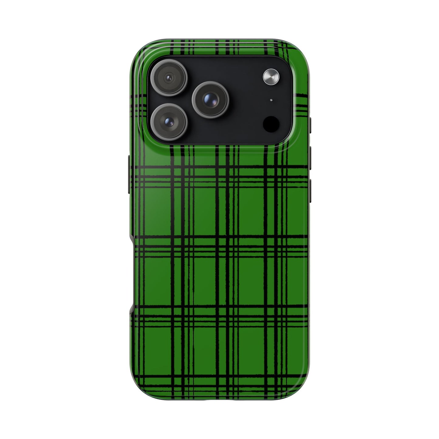 Glad Plaid Green / Black Phone Case