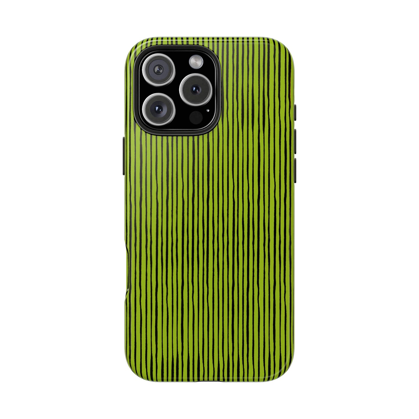 Quirky Pin Stripe Green / Black Phone Case
