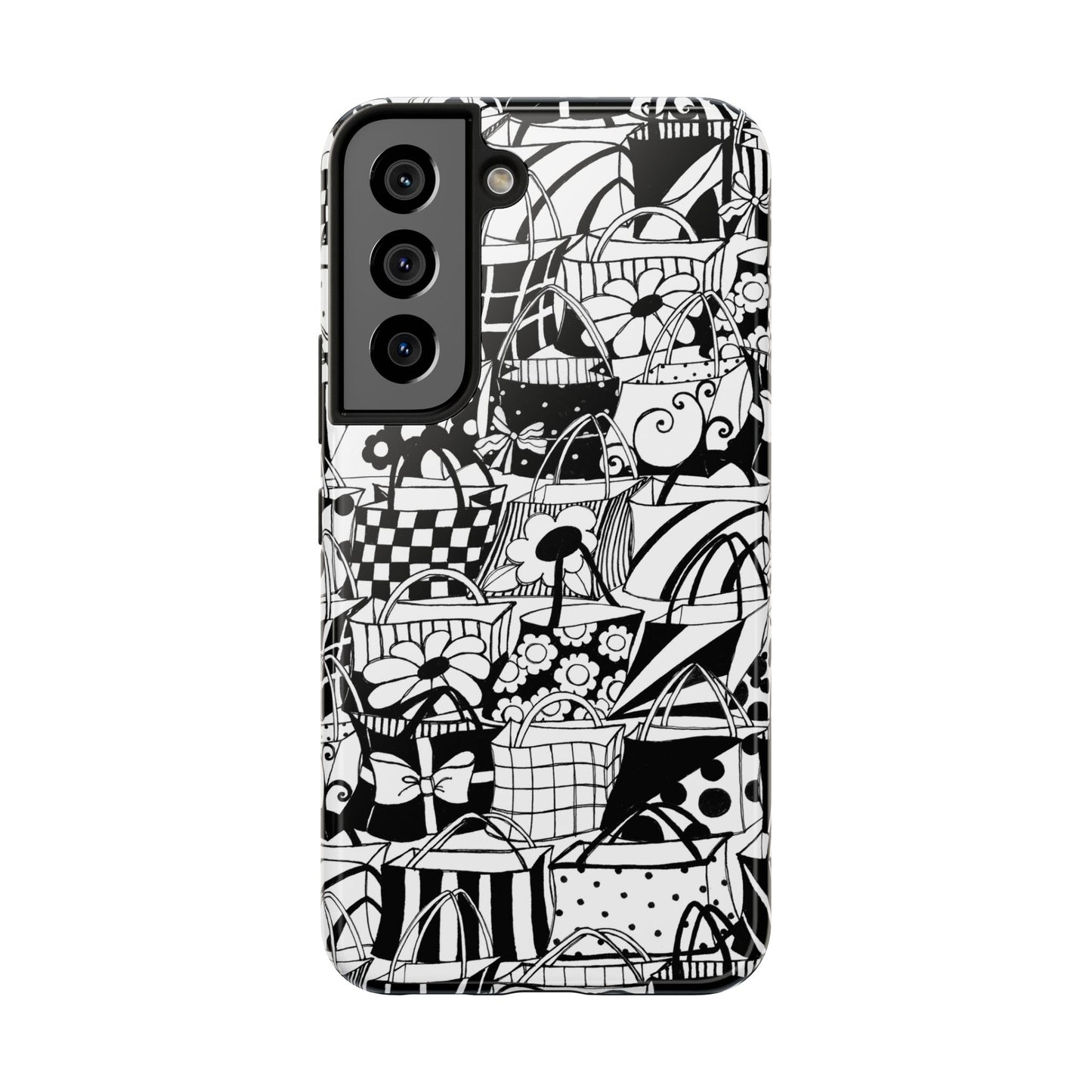 Totally Black / White Phone Case