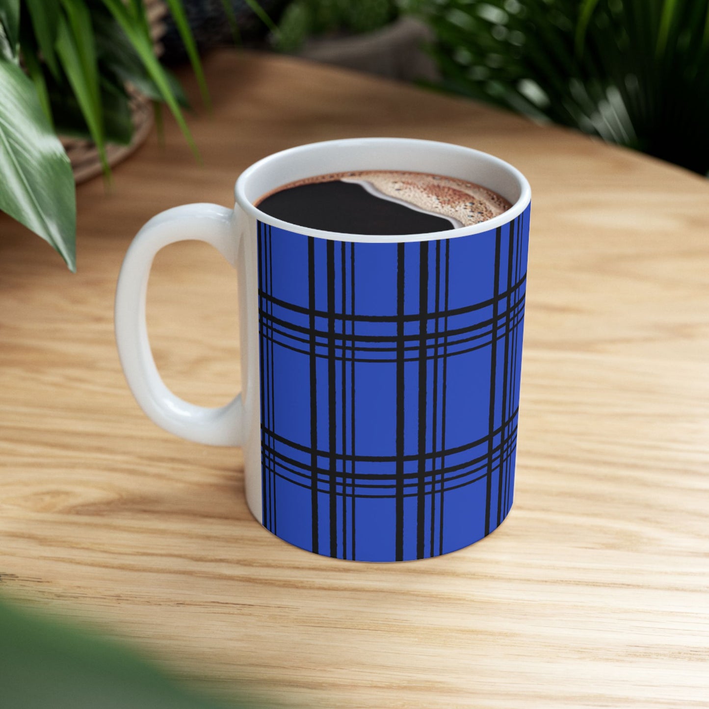 Glad Plaid Blue / Black Cup