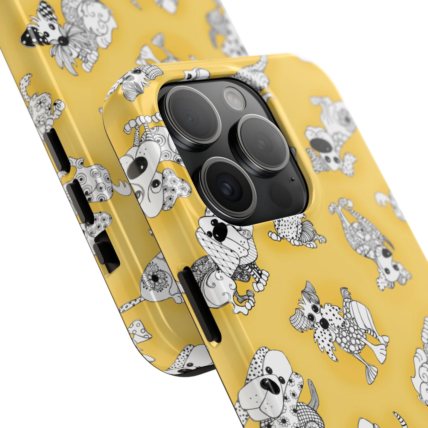 Doodle Dogs Yellow Phone Case