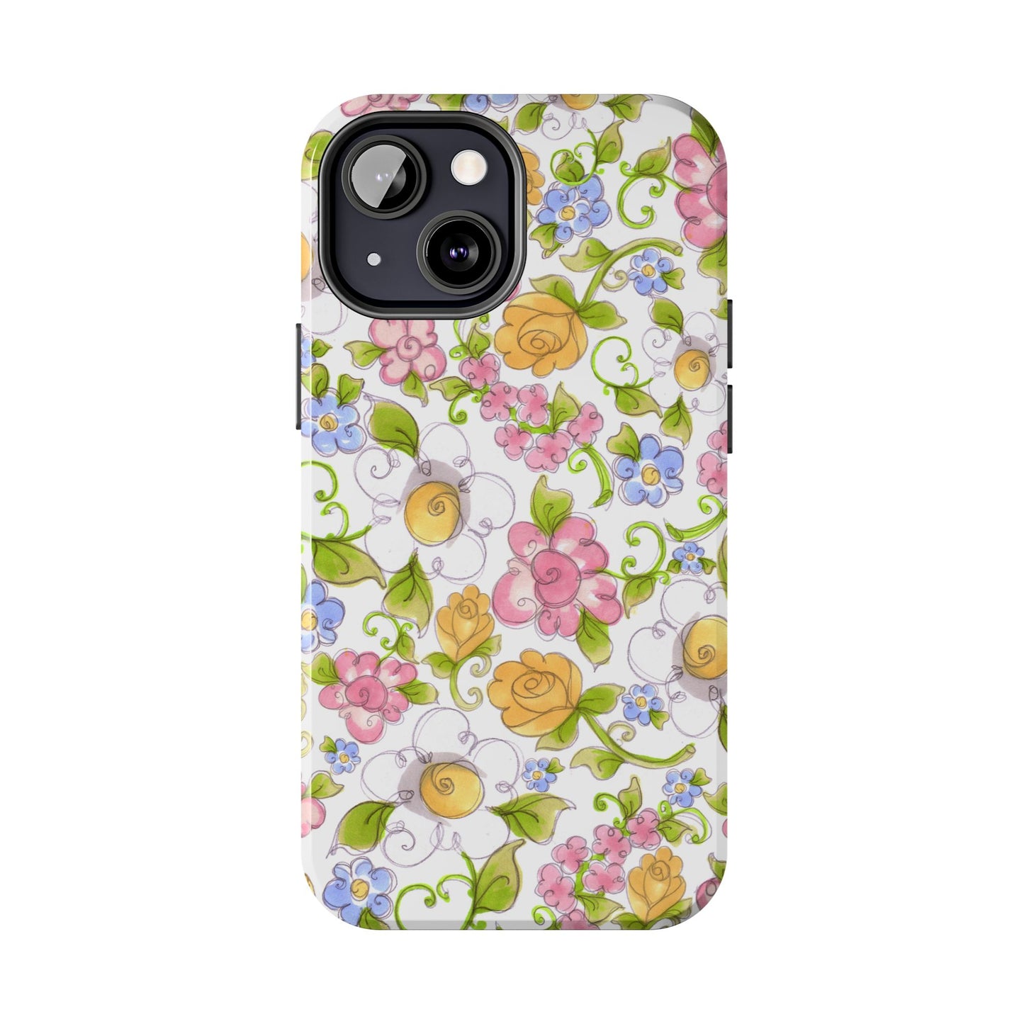 Flower Frolic White Phone Case
