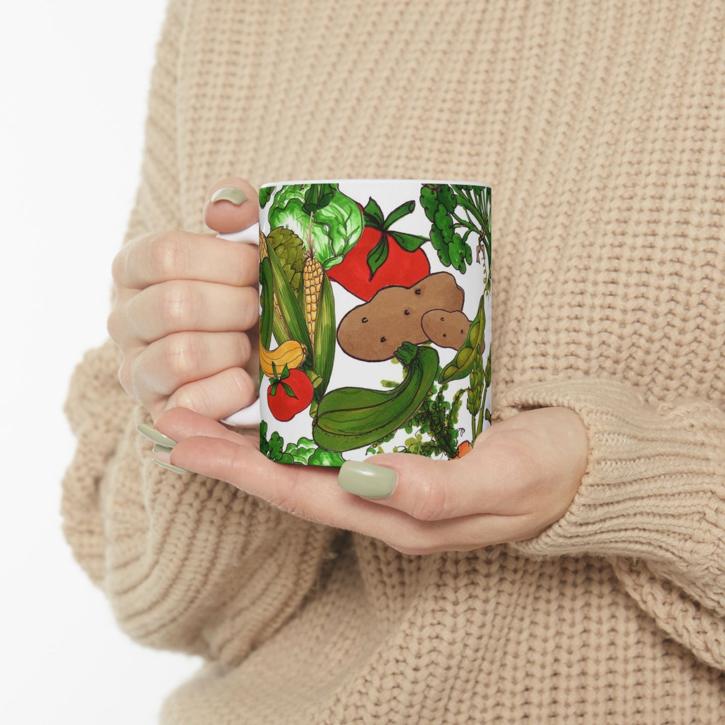 Veggie Jungle White Cup