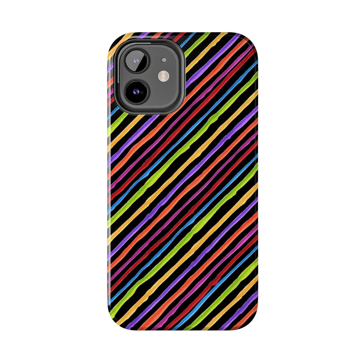 Quirky Bias Stripe Black Phone Case