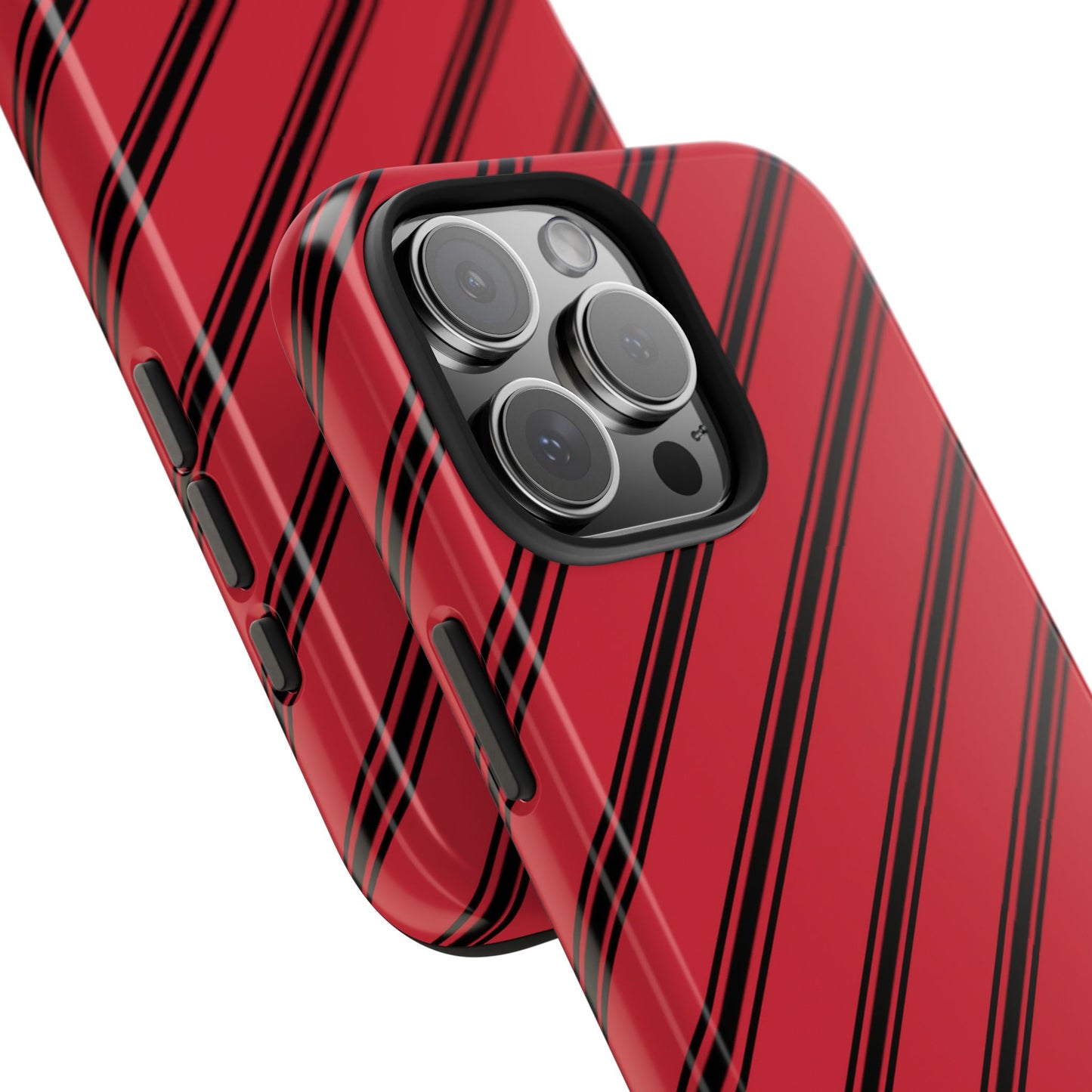 Awning Stripe Red / Black Phone Case