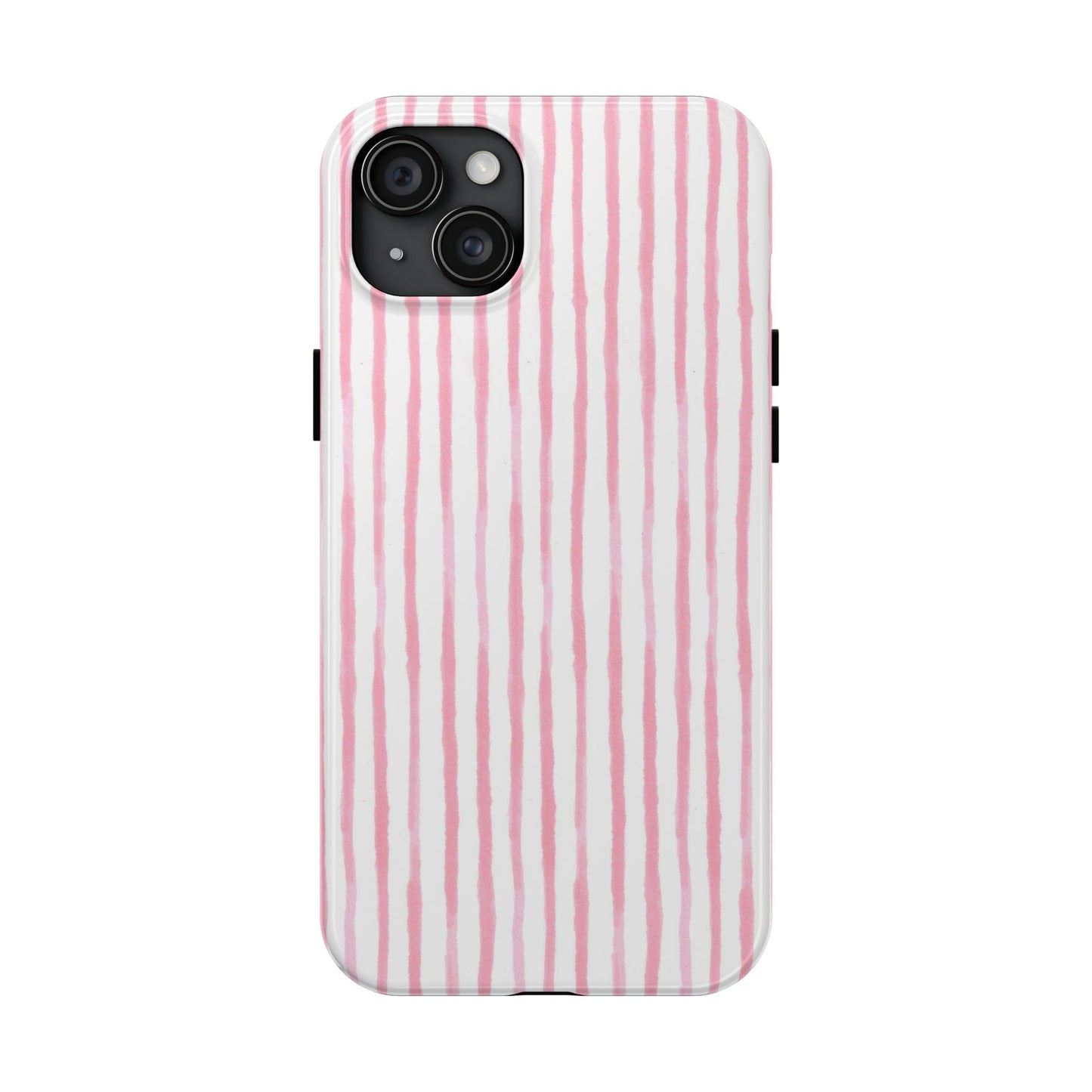 Happy Stripe White / Pink Phone Case