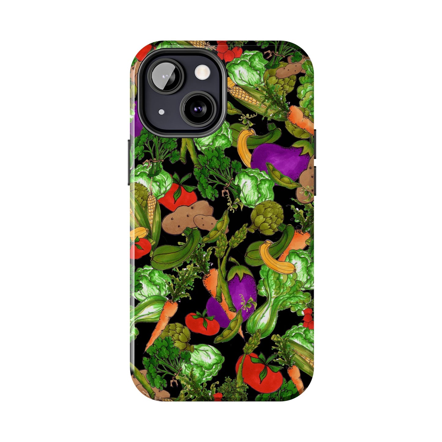 Veggie Jungle Black Phone Case