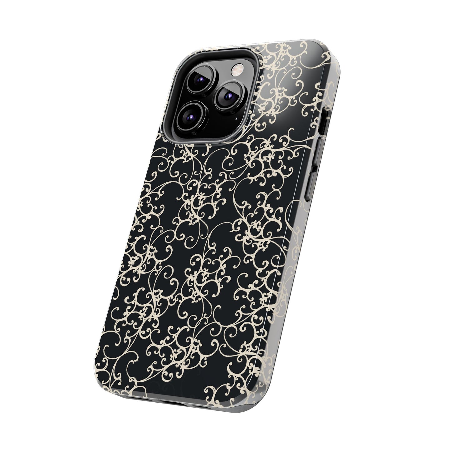 Elegant Scroll Black / Ivory Phone Case