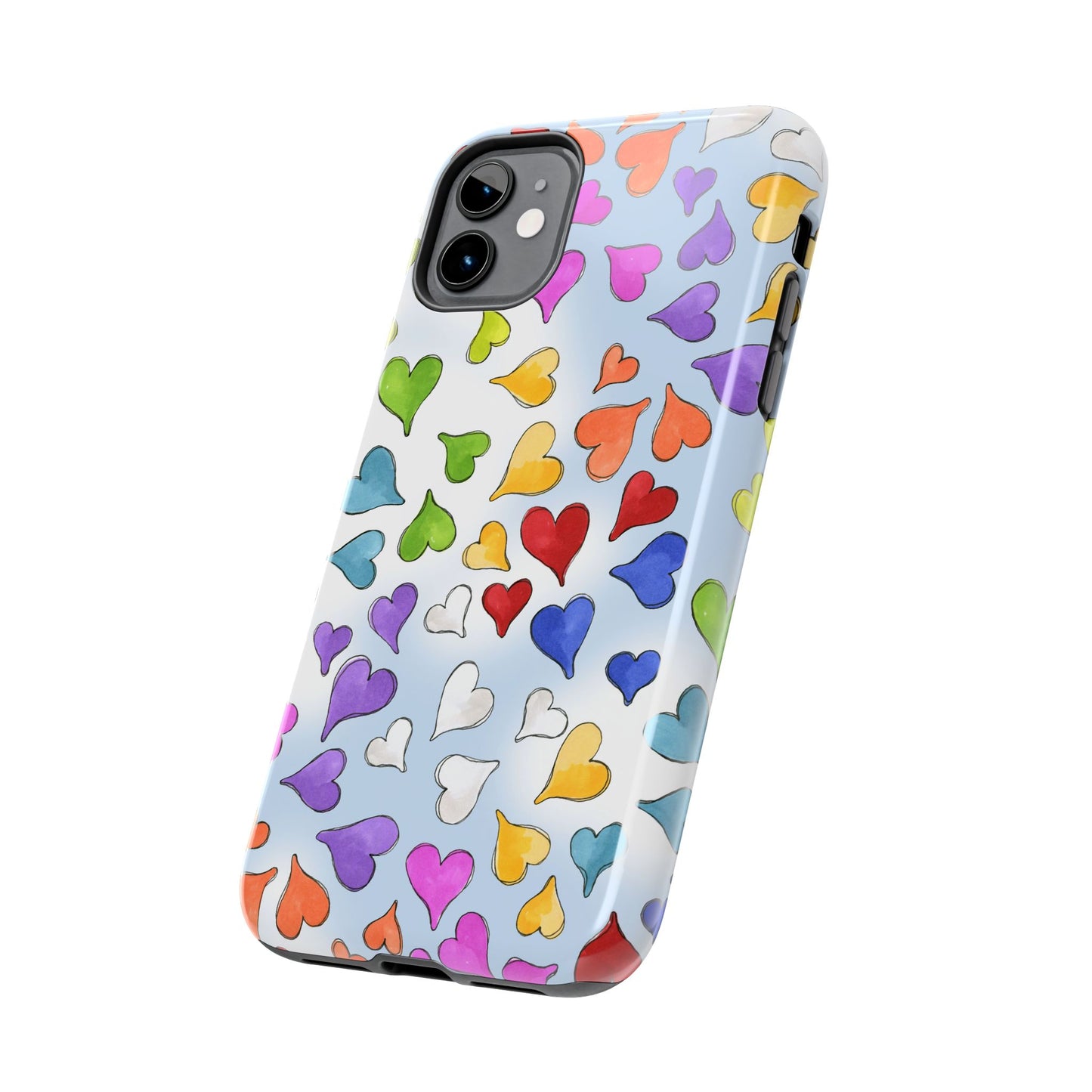 Happy Hearts Blue Sky Phone Case